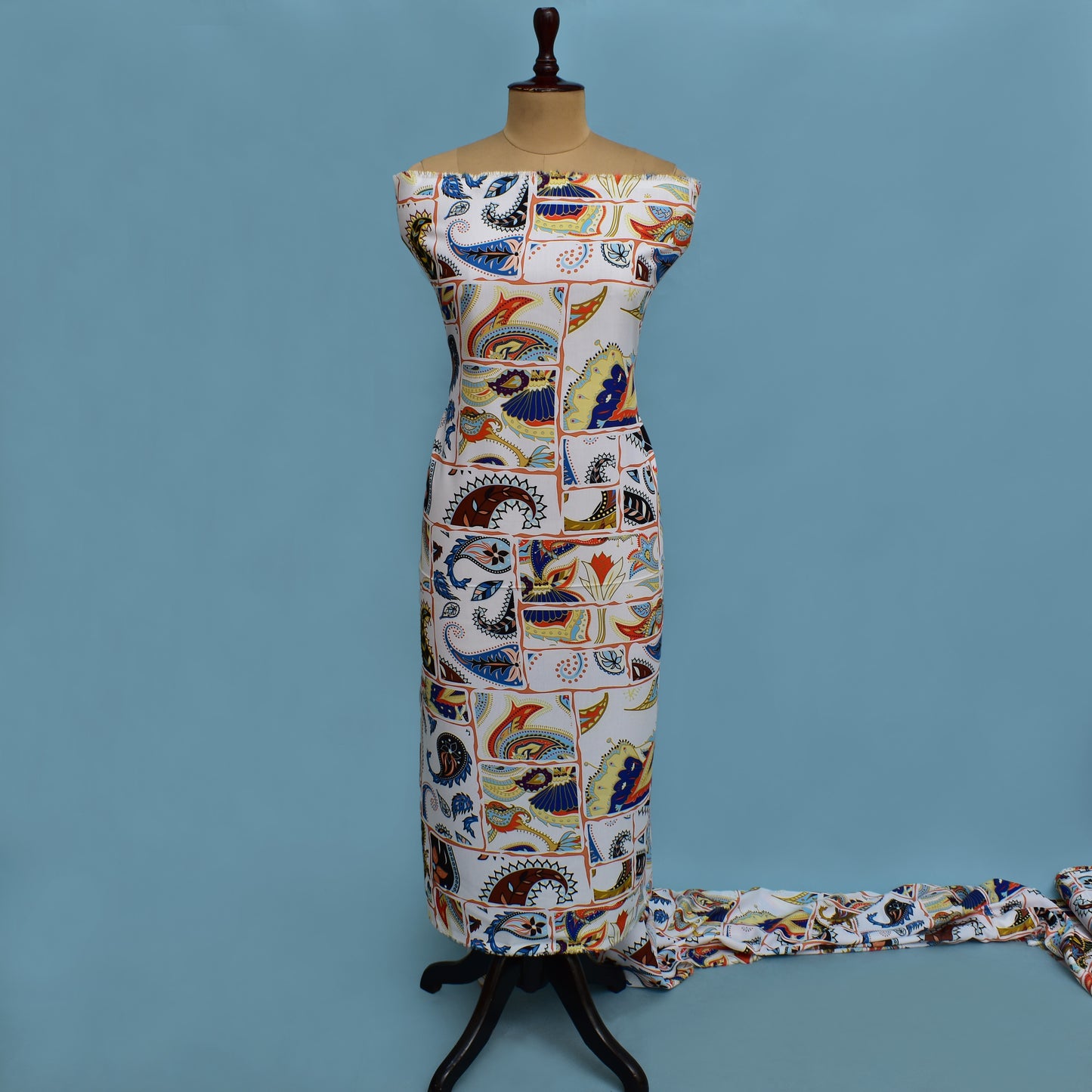 Colored Reyon Print Fabric