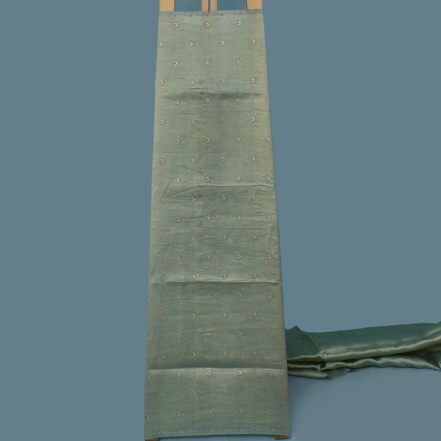 Pistachio Color Katan Meena Brocade Fabric