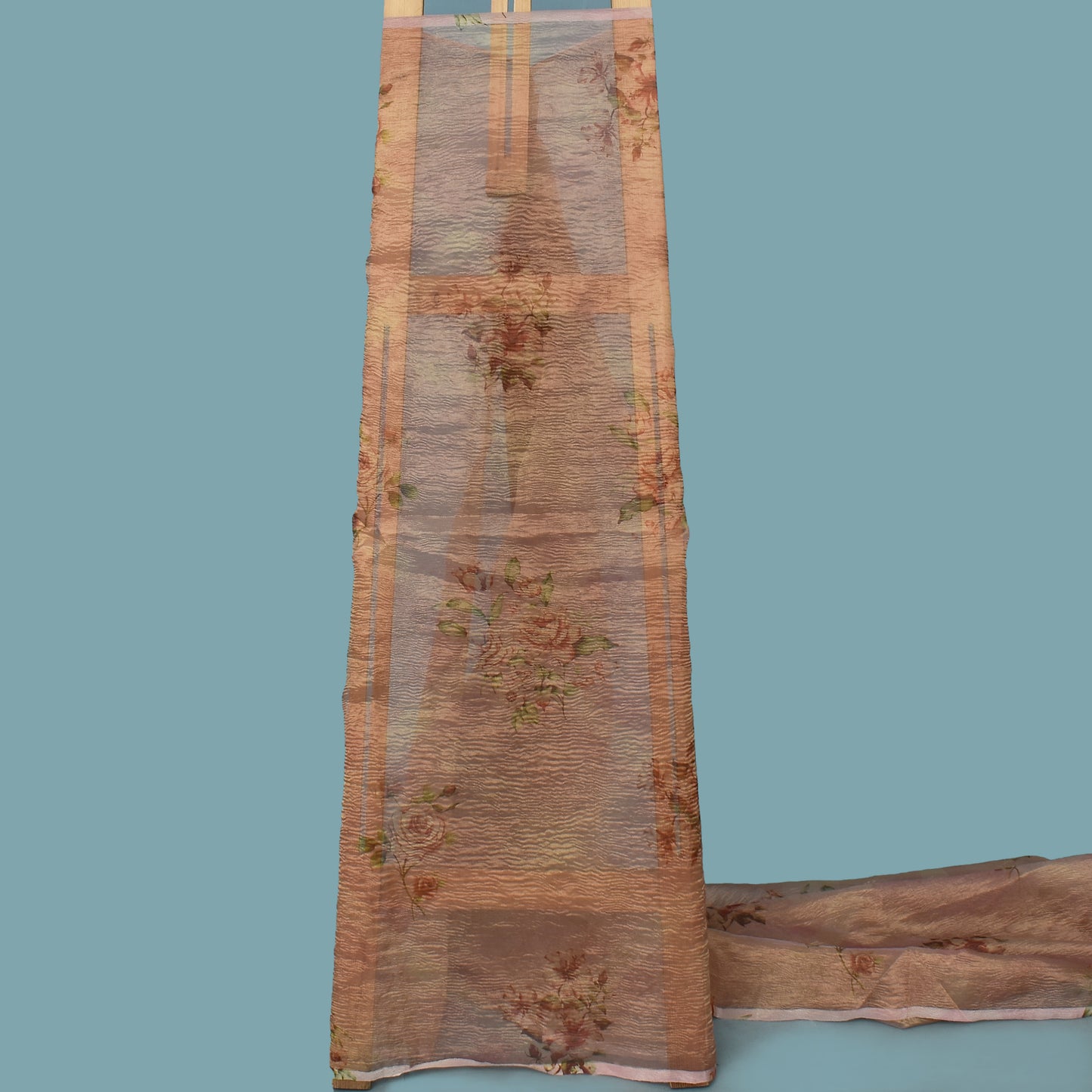 Floral Print Crush Tissue Fabric