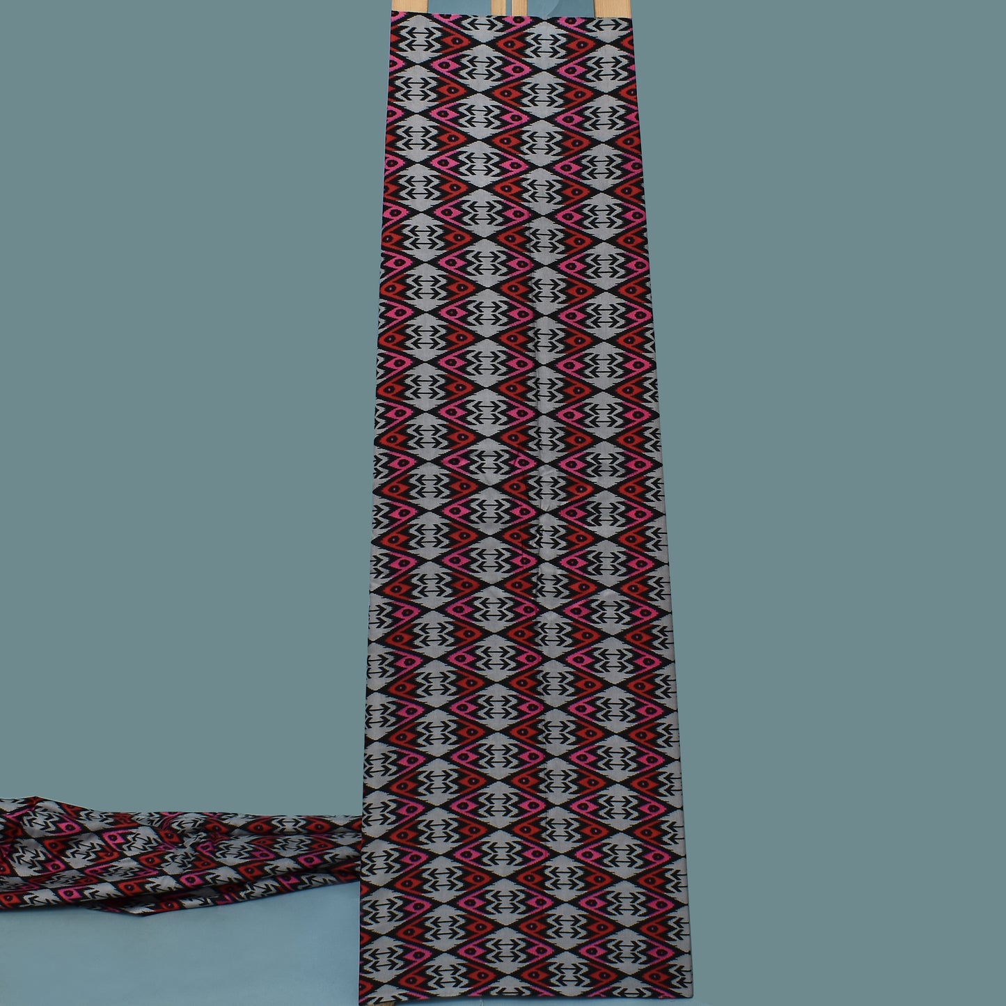 Multicolor Slub Chanderi Print Fabric