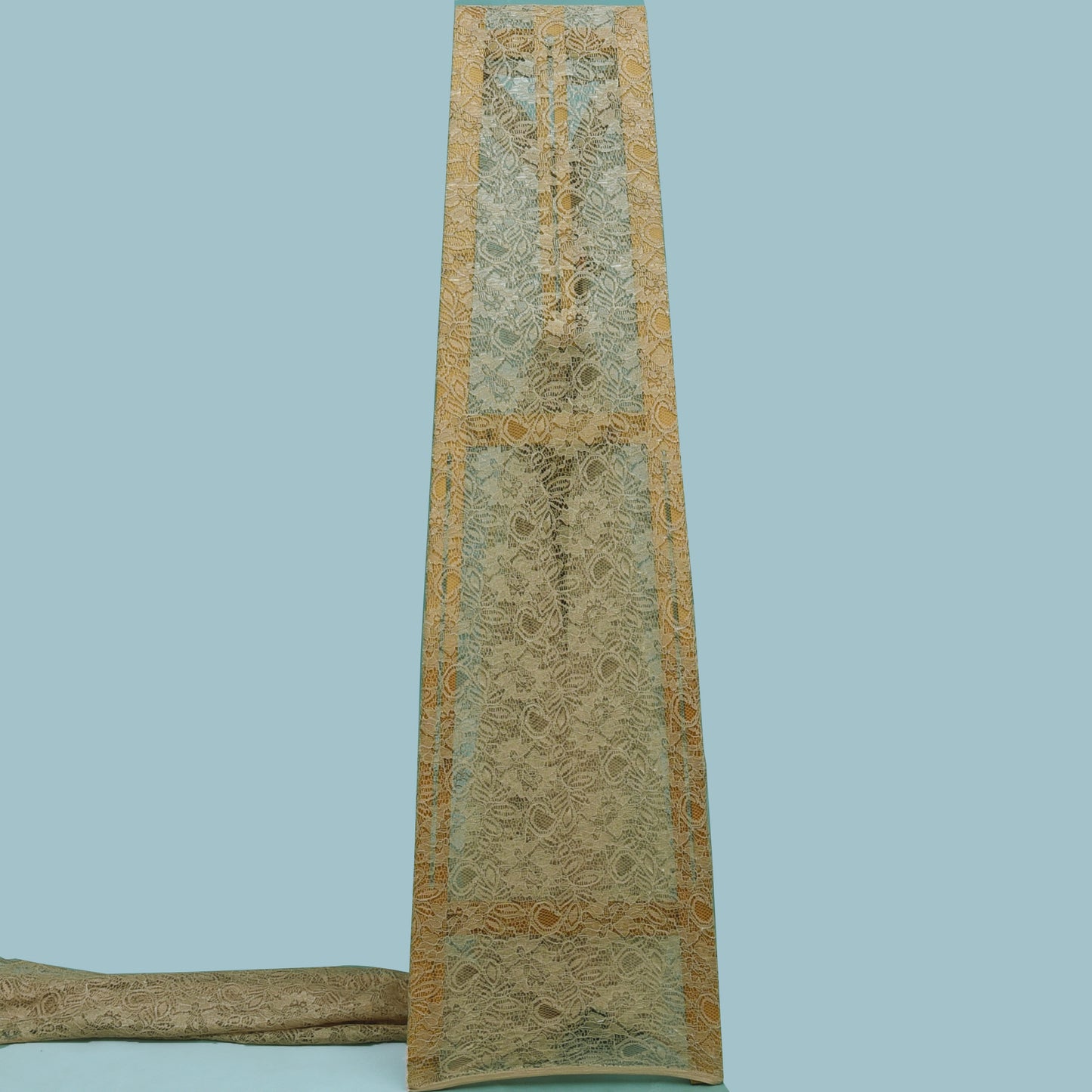 Grey Color Chantilly Net Fabric