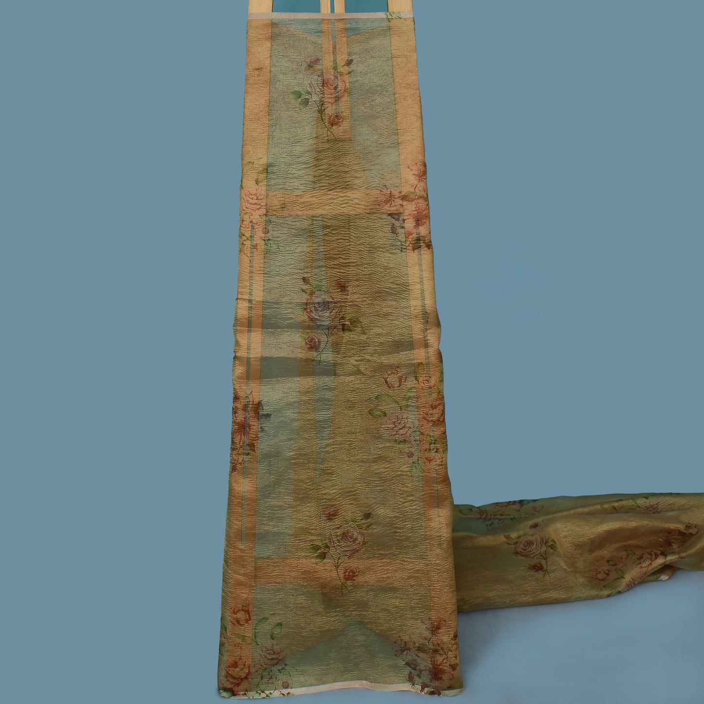 Floral Print Crush Tissue Fabric