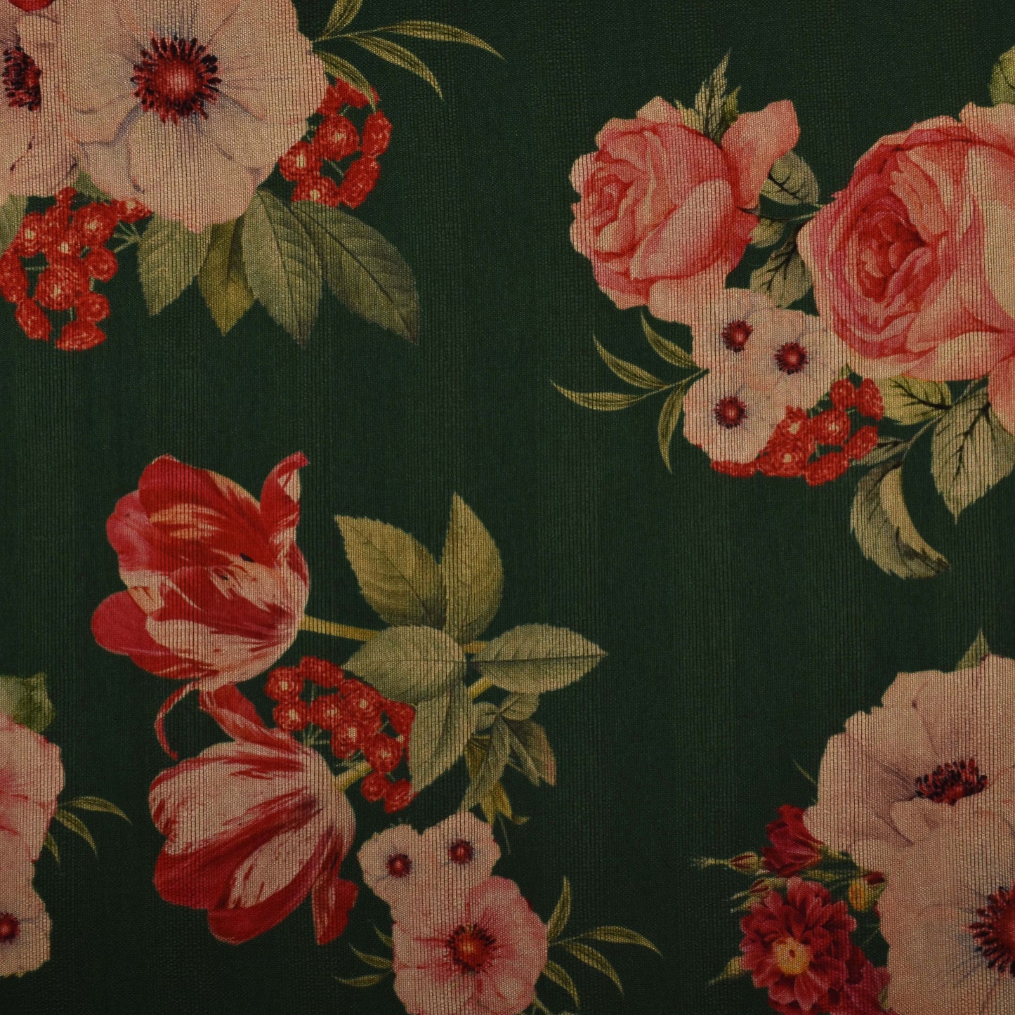 Multicolor Dupion Silk Print Fabric