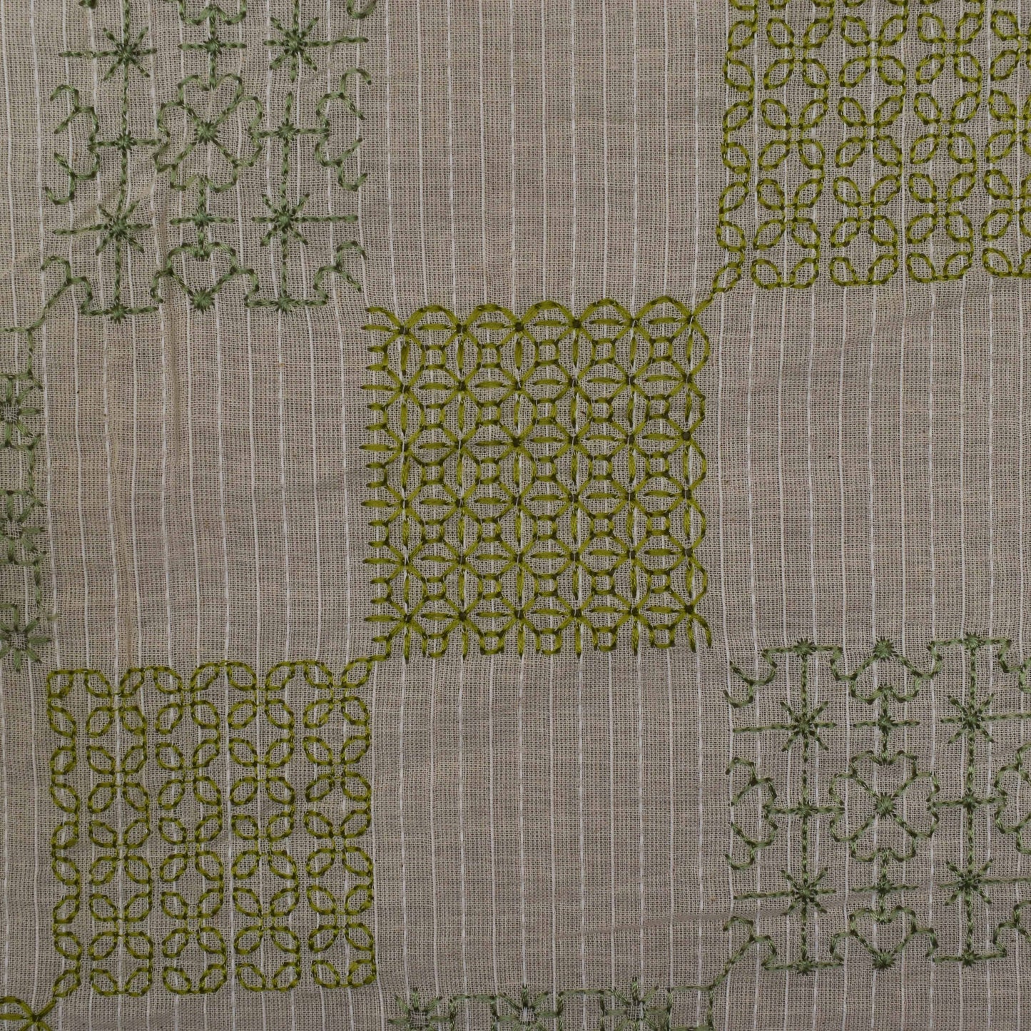 Off White Color Kora Cotton Embroidery Fabric