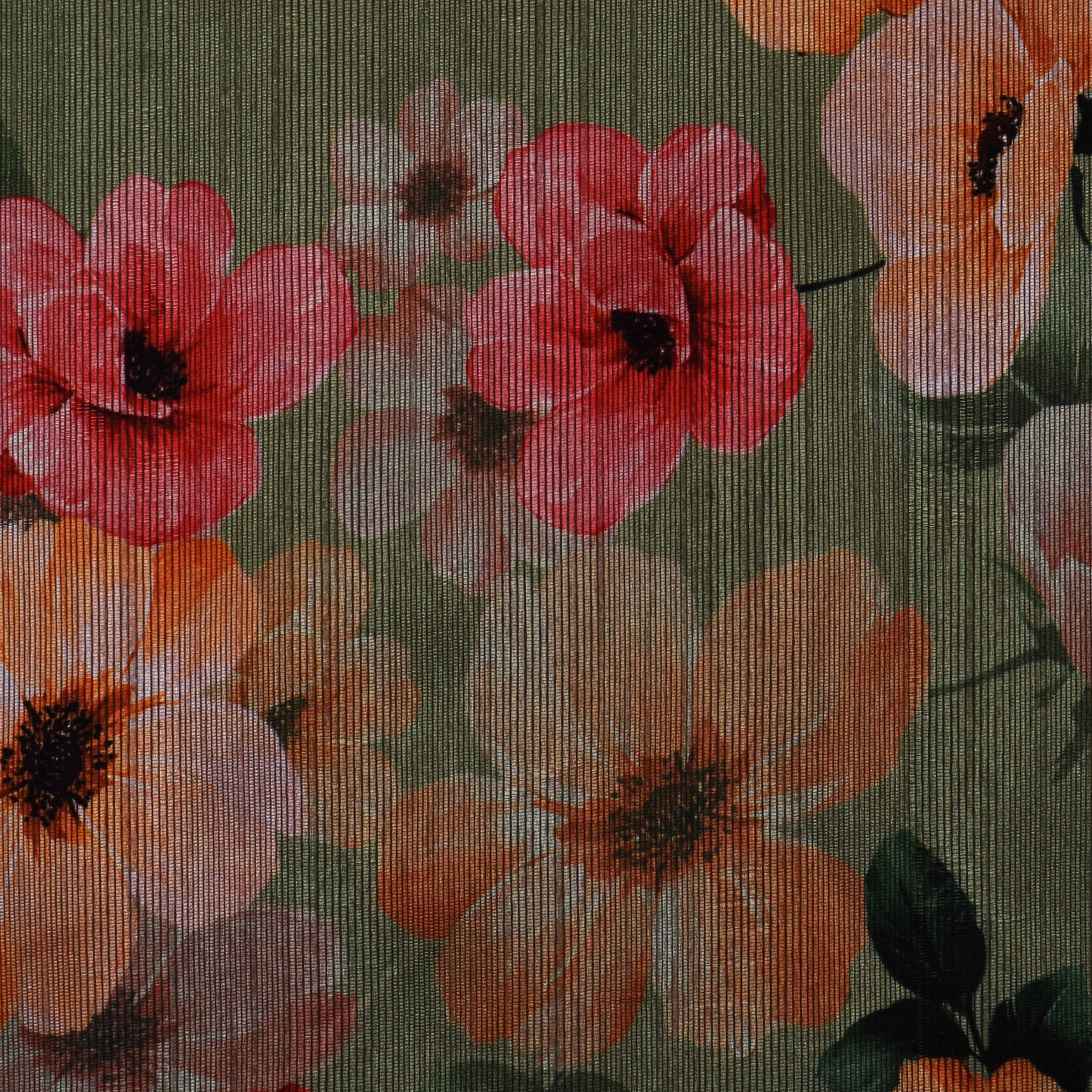 Multicolor Dupion Silk Print Fabric