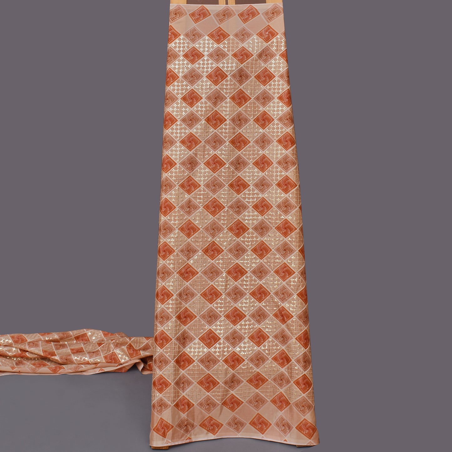 Colored Chinon Position Print Embroidery Fabric