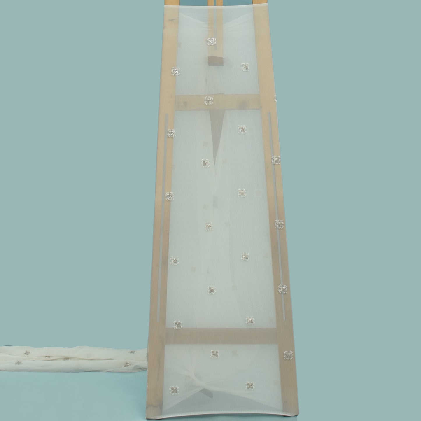 White Color Georgette Booti Fabric