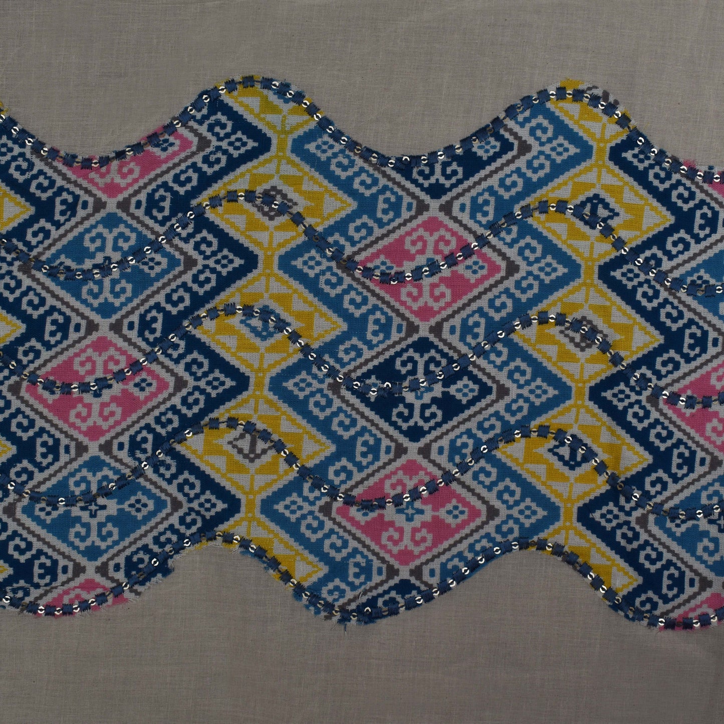 Multi Colored Kora Cotton Plazo Fabric