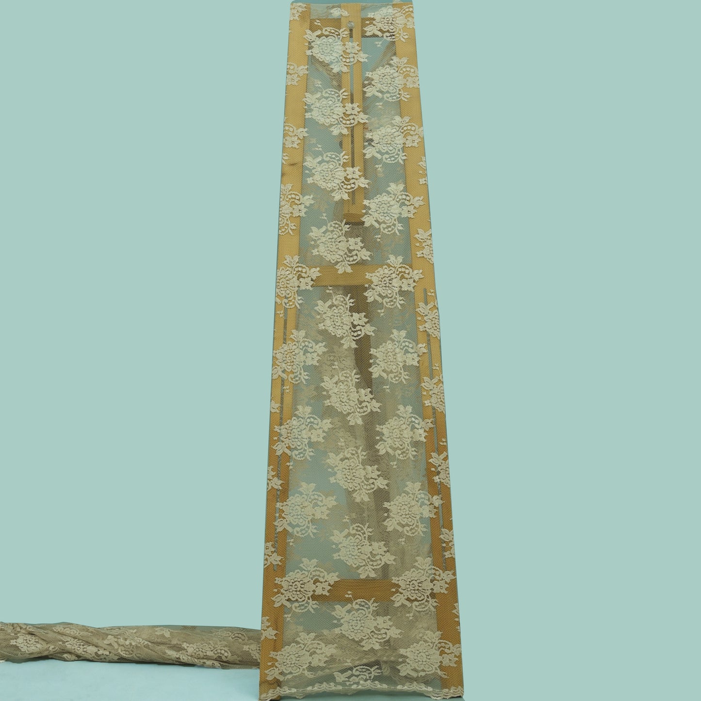 Grey Color Chantilly Lace Fabric