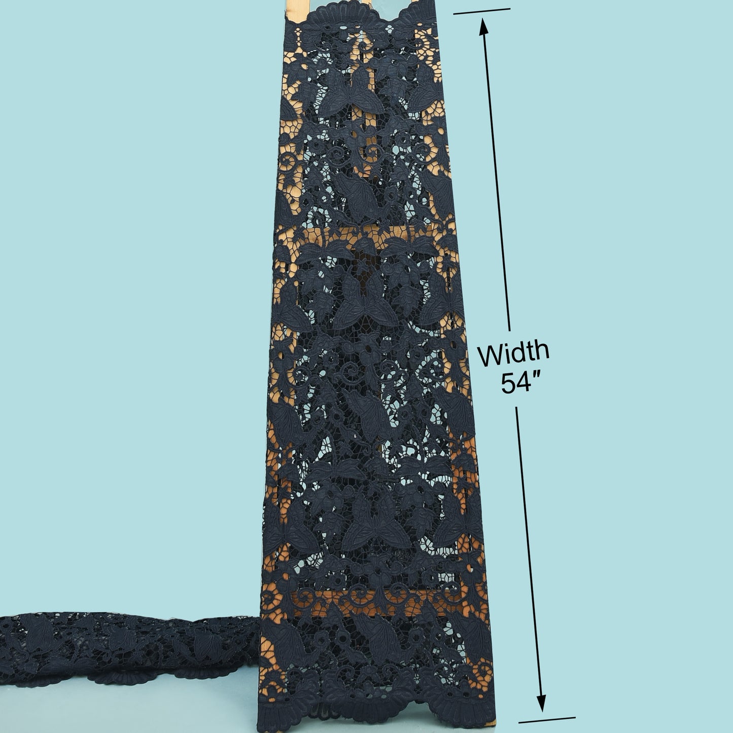 Denim Crosia Embroidery Fabric