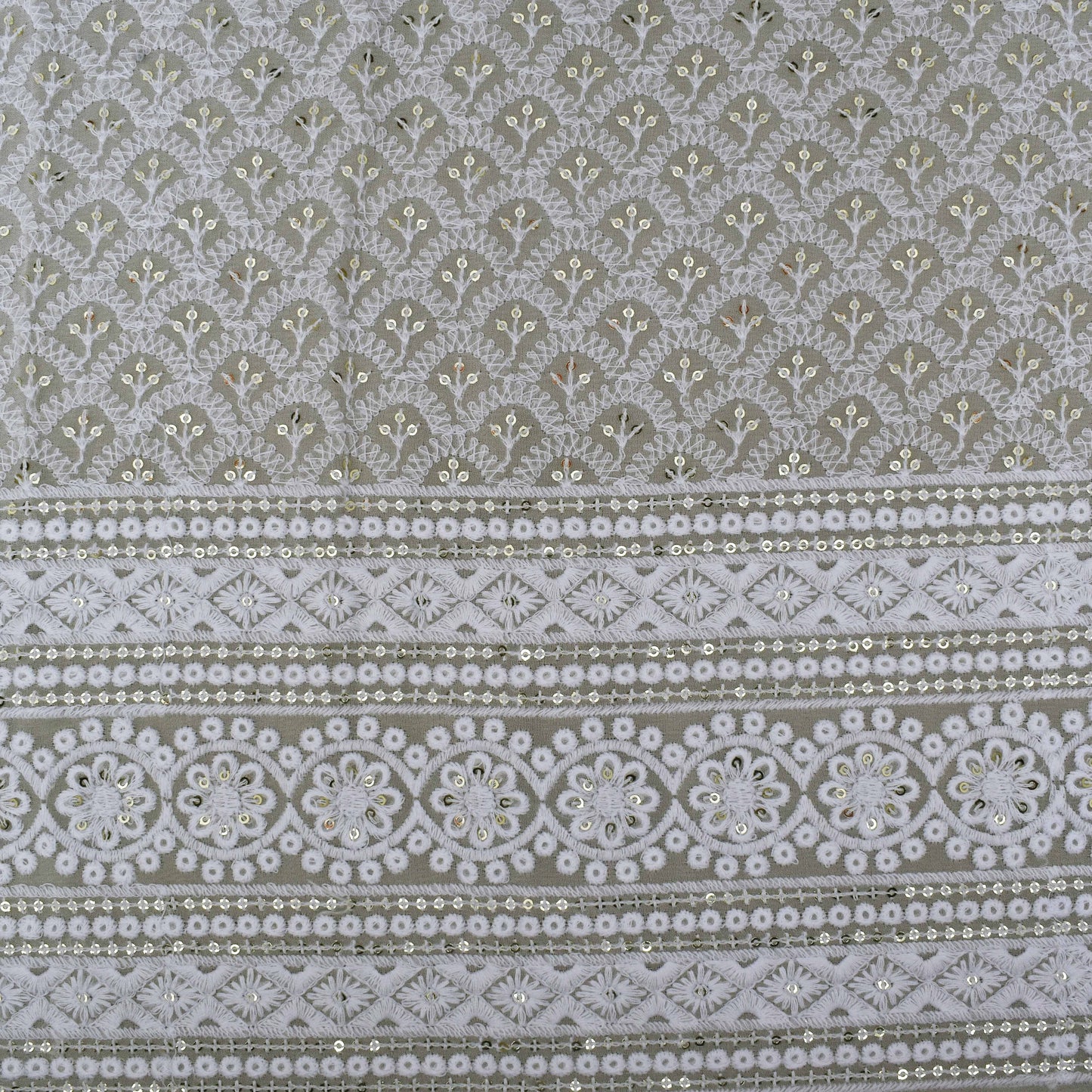 Dyeable Georgette Embroidery Fabric