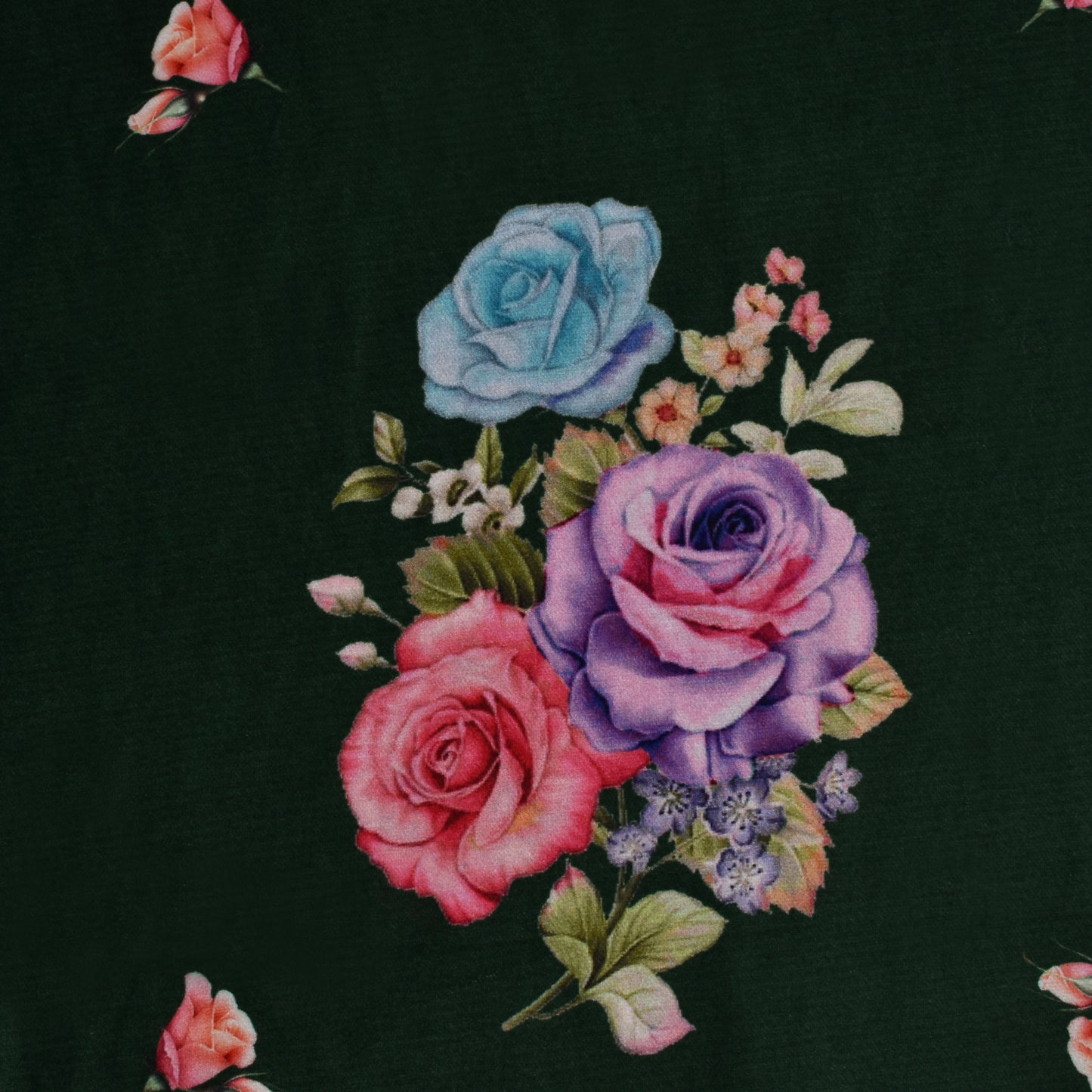 Multicolor Velvet Print Fabric