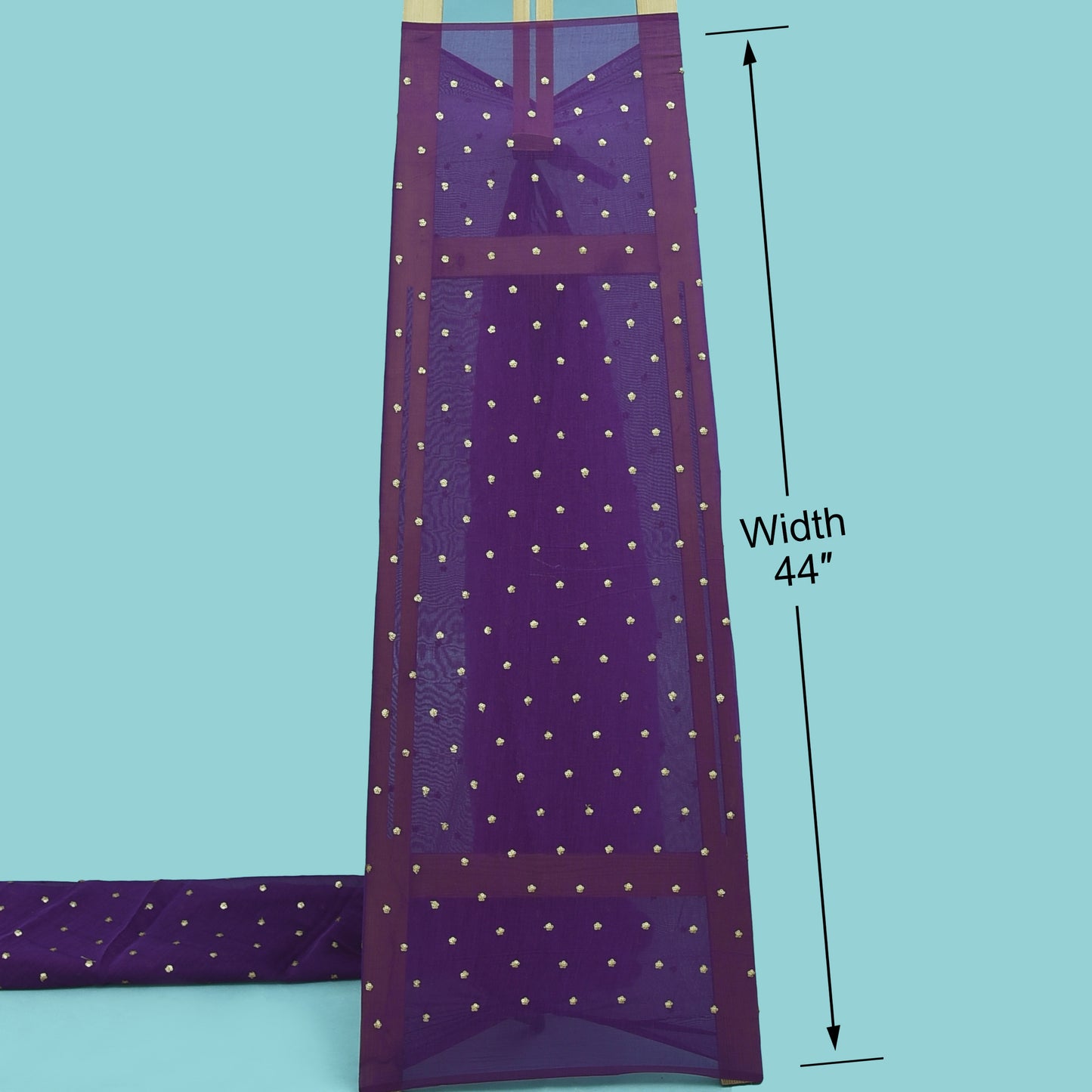 Chanderi Sequins Booti Embroidery Fabric