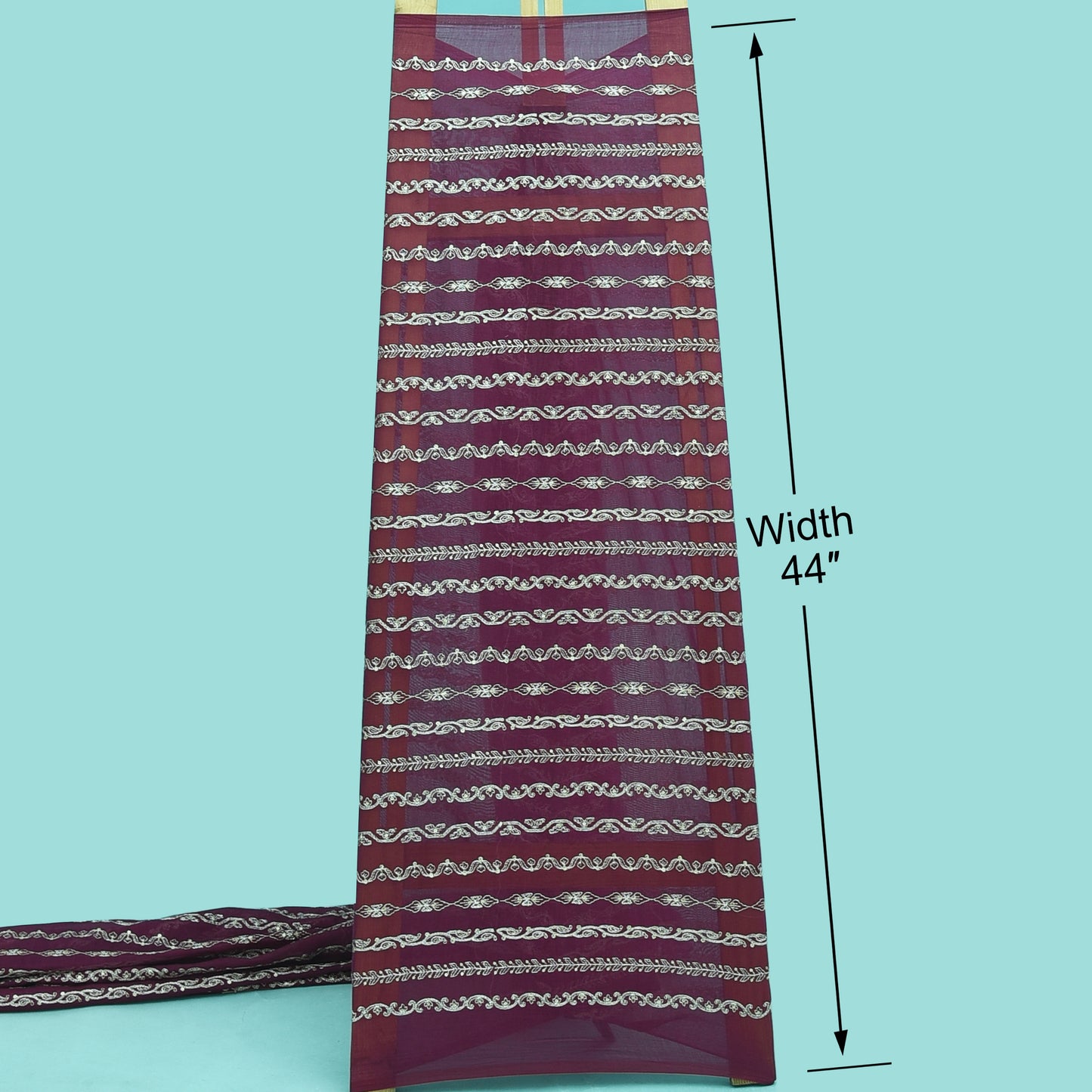 Chanderi Stripe Embroidery Fabric