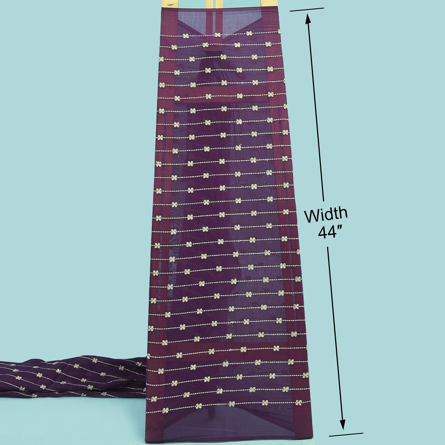 Chanderi Stripe Embroidery Fabric