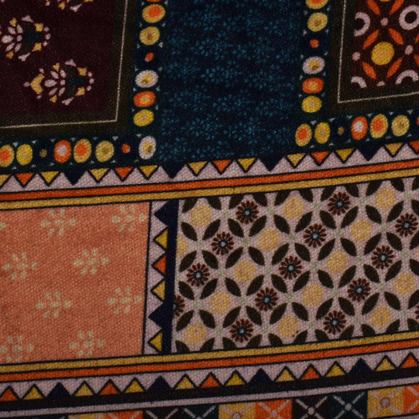 Multicolor Velvet Print Fabric