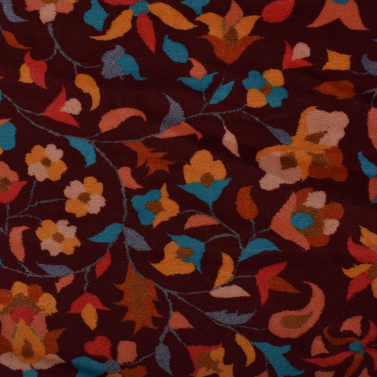 Multicolor Velvet Print Fabric
