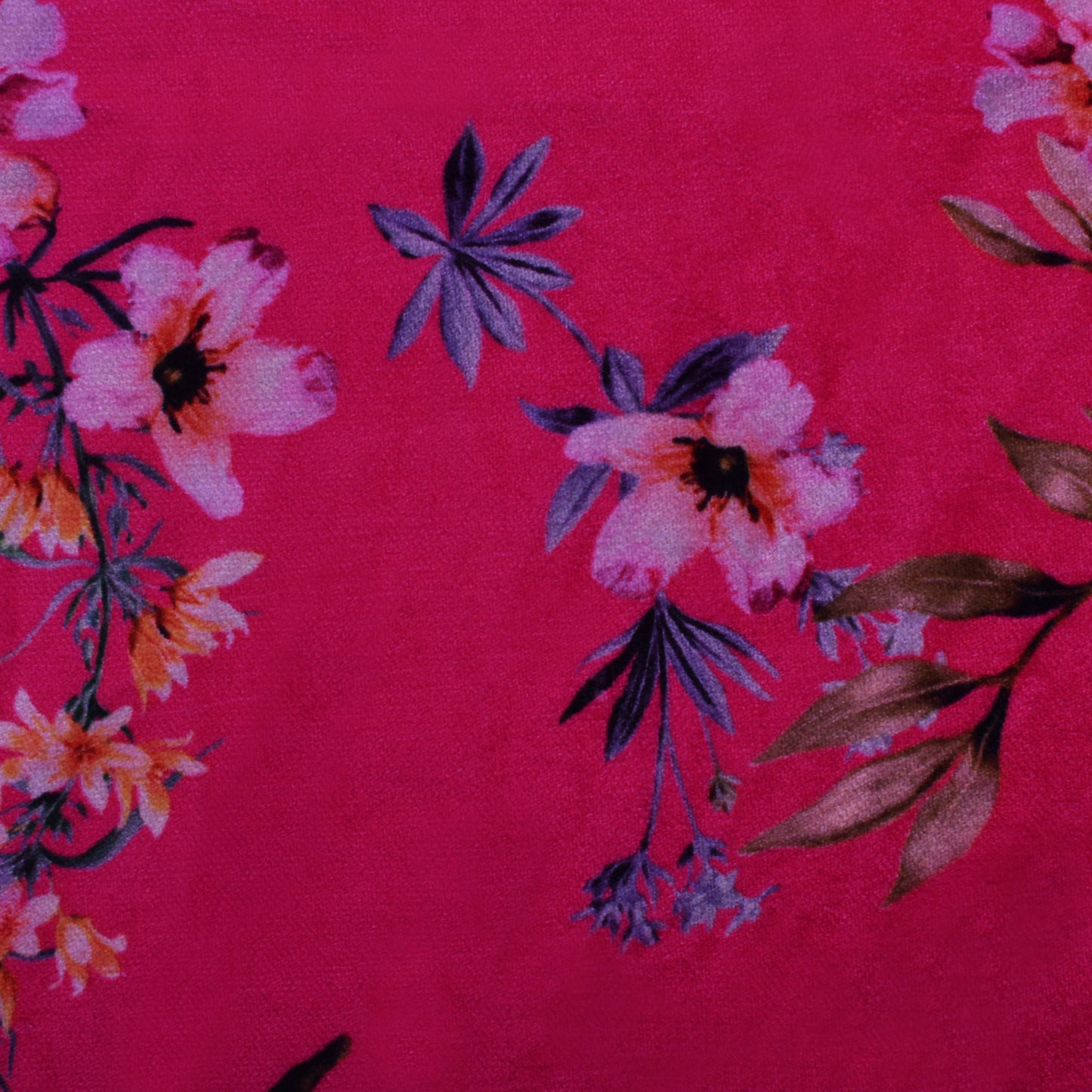 Multicolor Velvet Print Fabric
