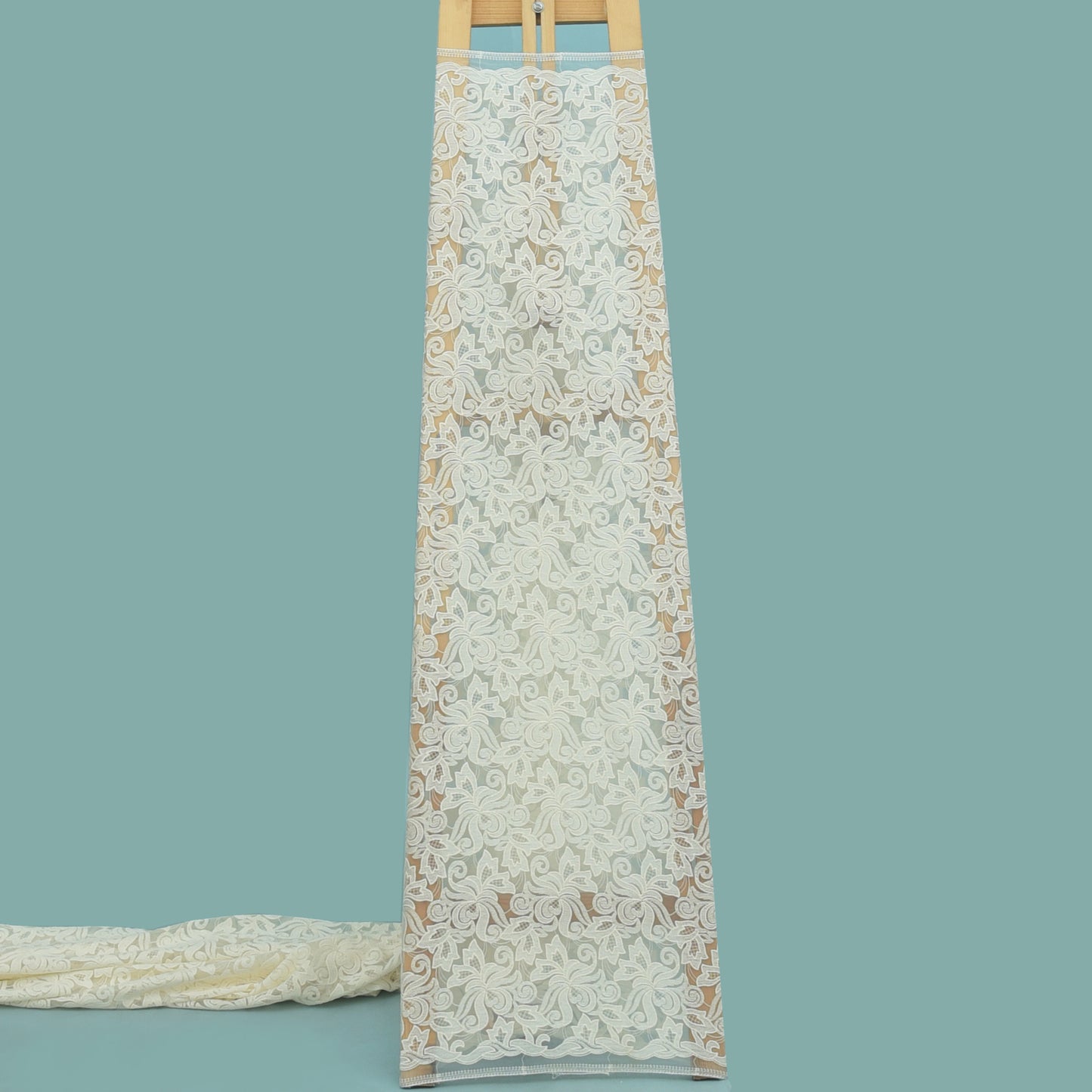 Off White Color Organza Embroidery Fabric