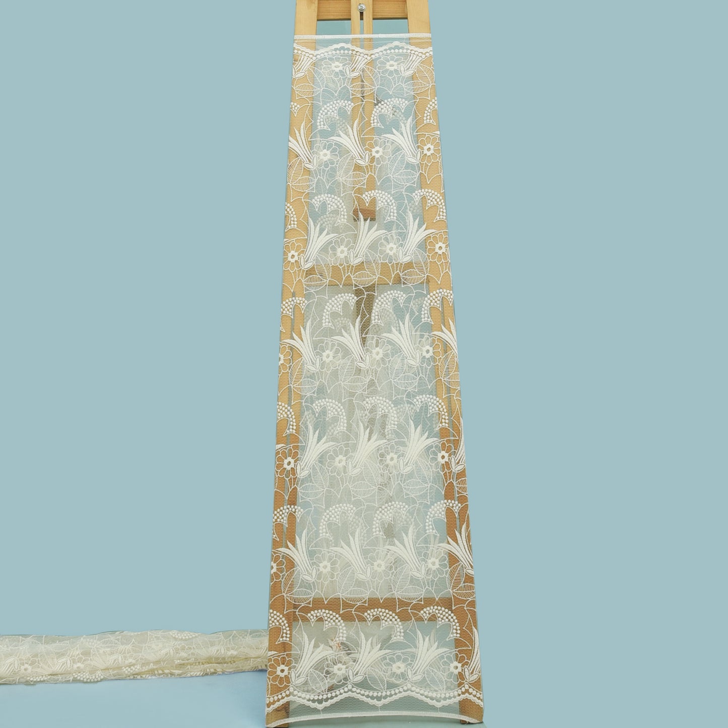 Off White Color Organza Embroidery Fabric