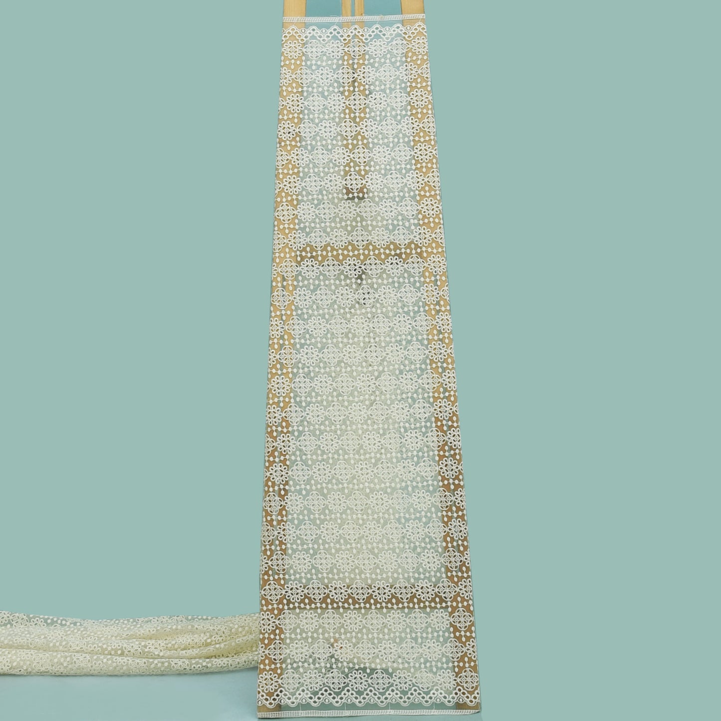 Off White Color Organza Embroidery Fabric