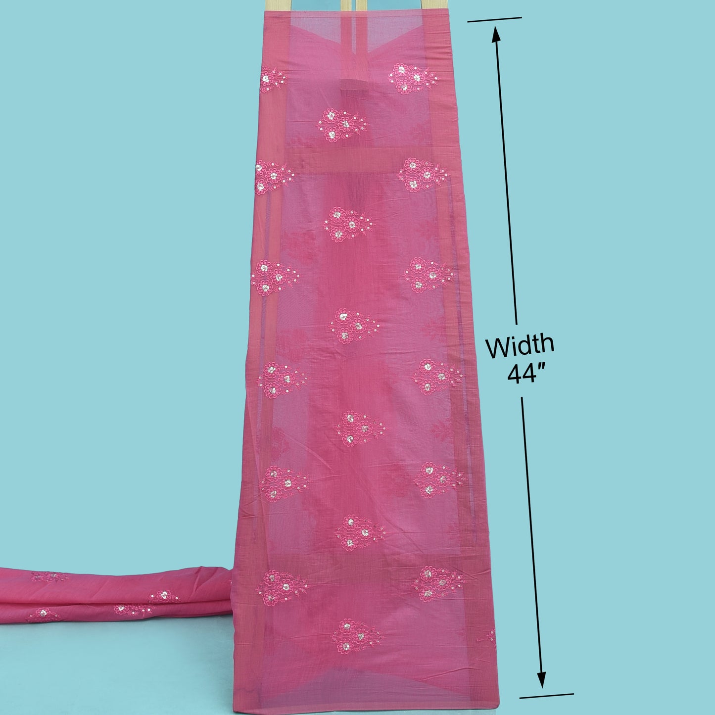 Chanderi Booti Embroidery Fabric