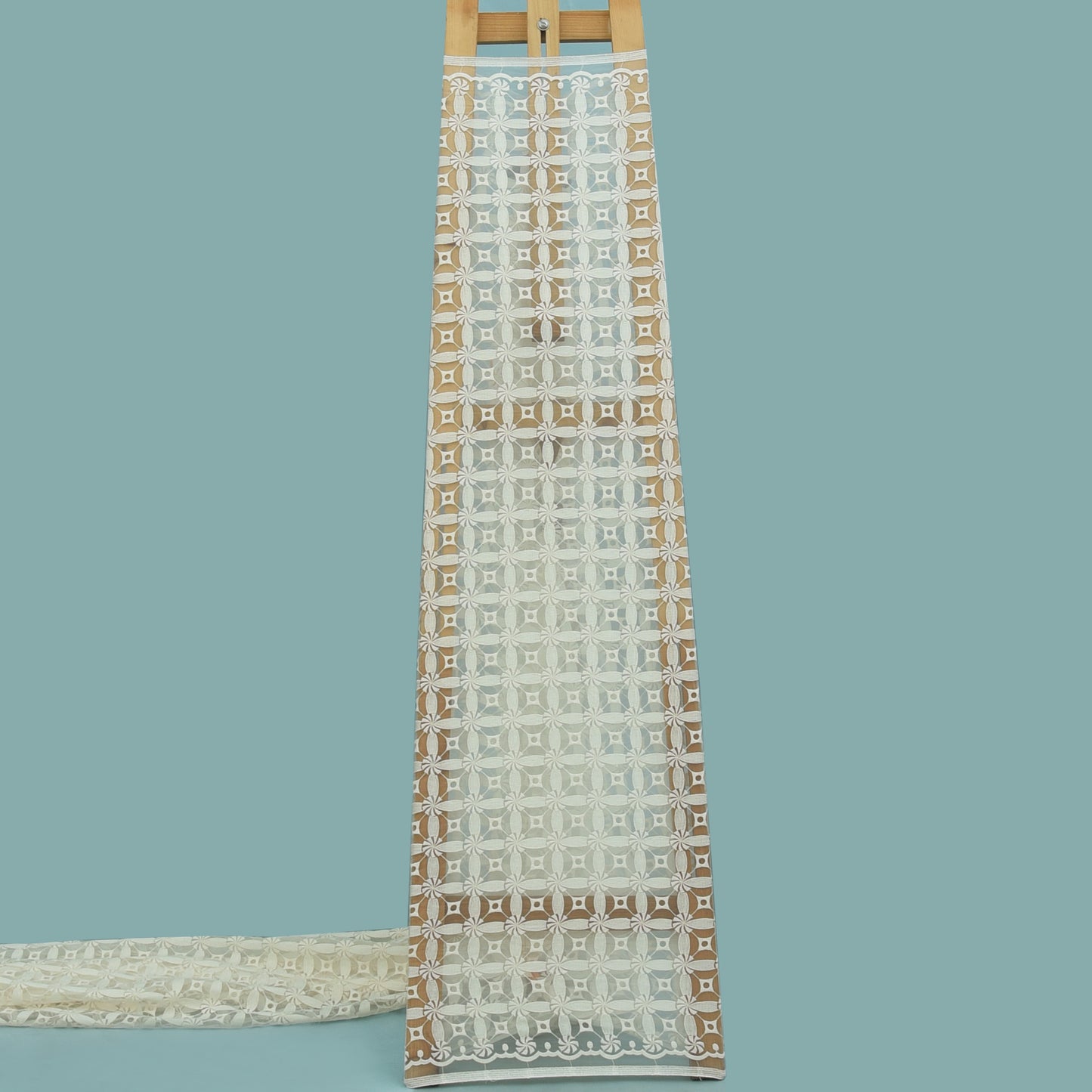 Off White Color Organza Embroidery Fabric