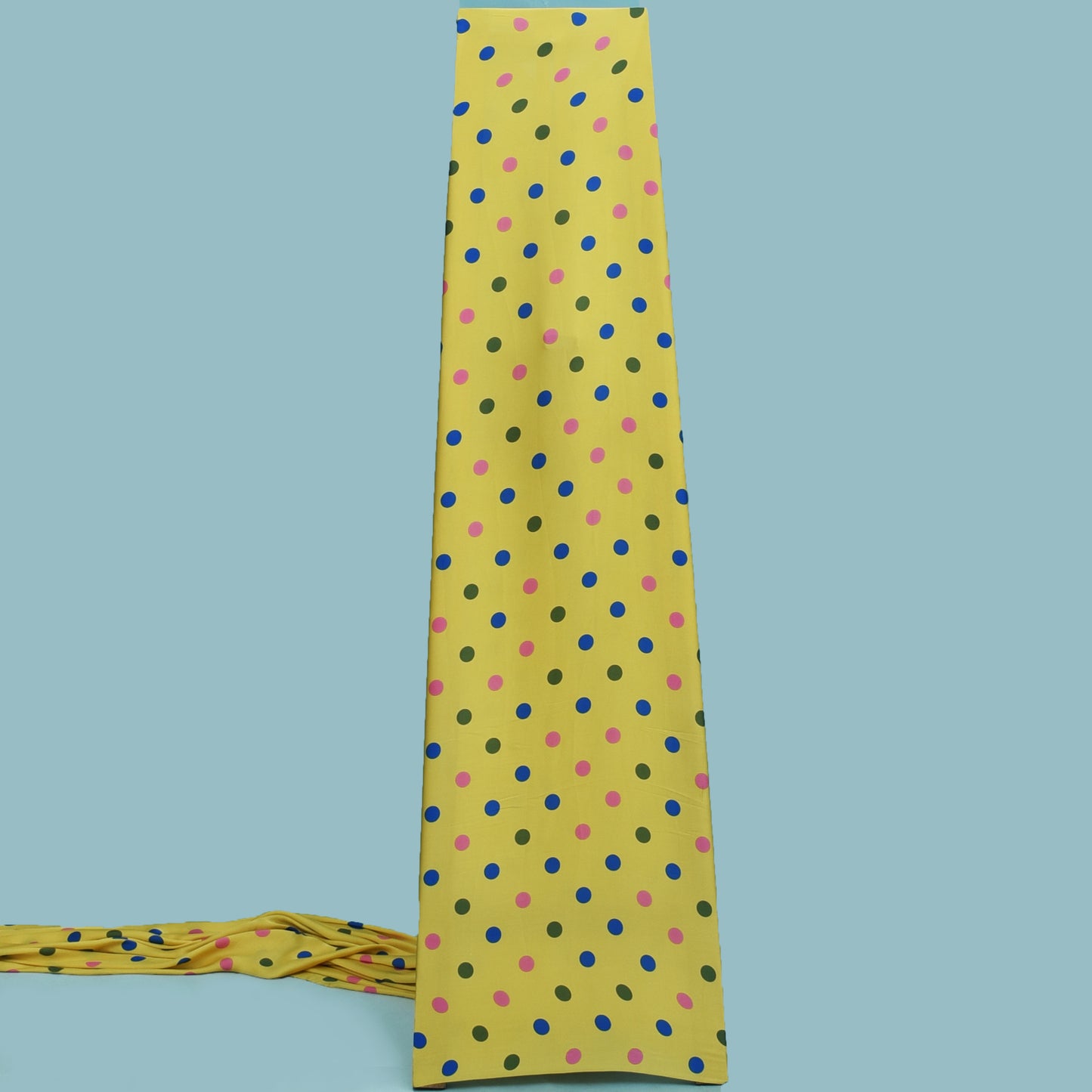 Yellow Color Armani Satin Print Fabric