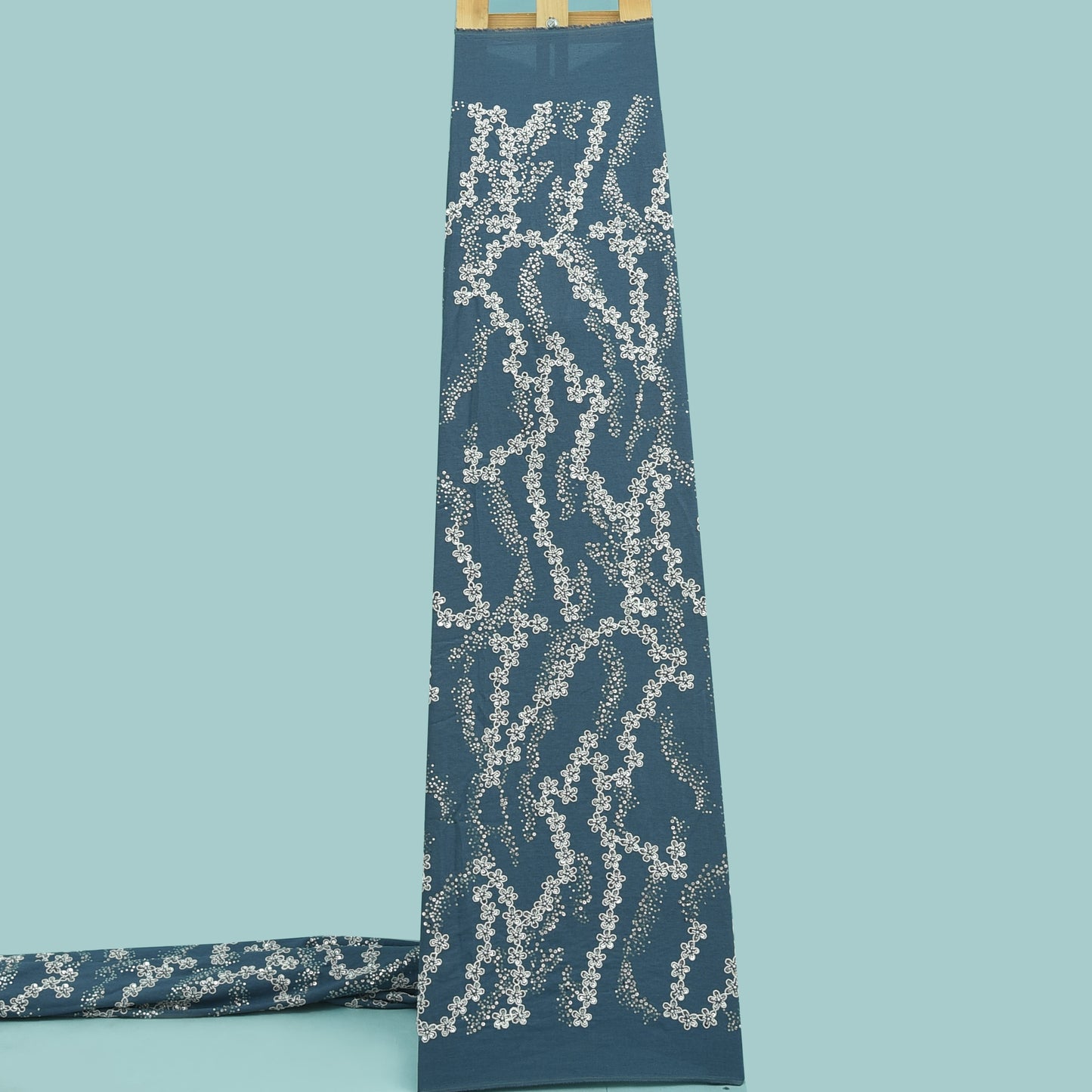 Sequins Linen Embroidery Fabric