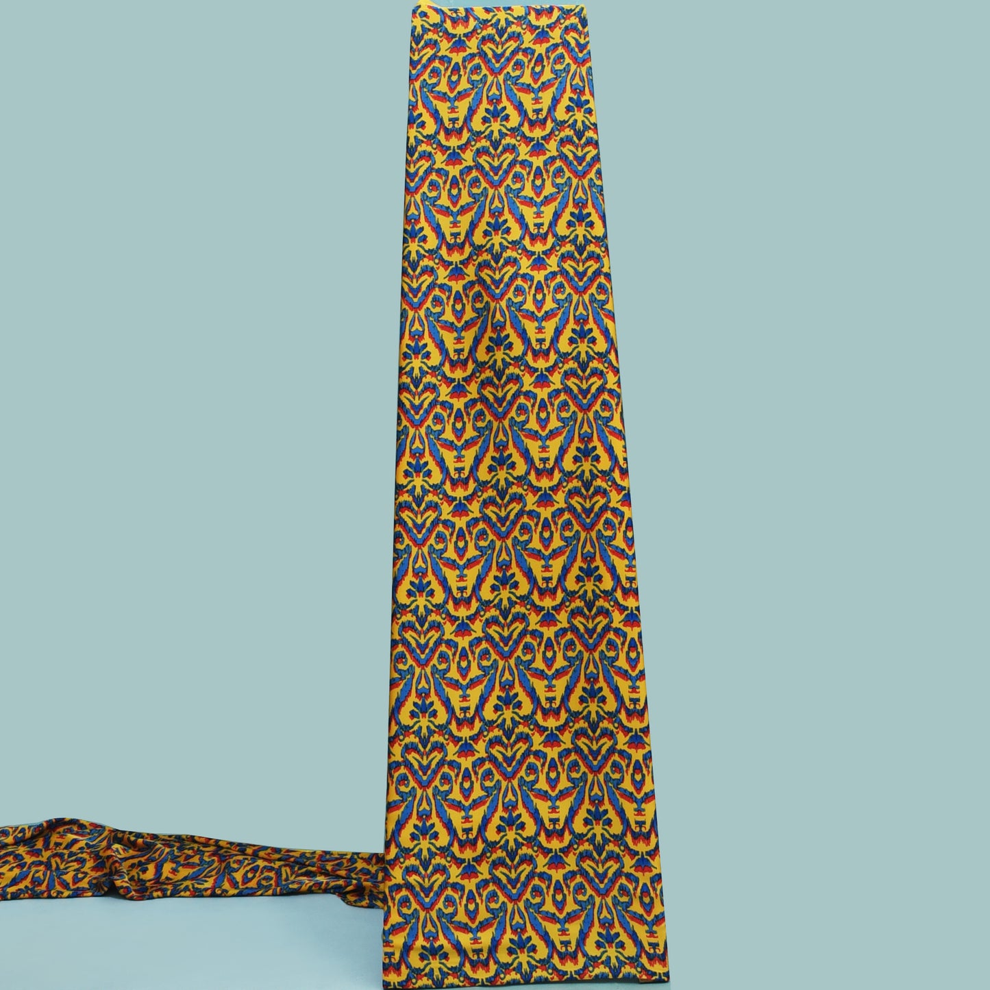 Yellow Color Armani Satin Print Fabric