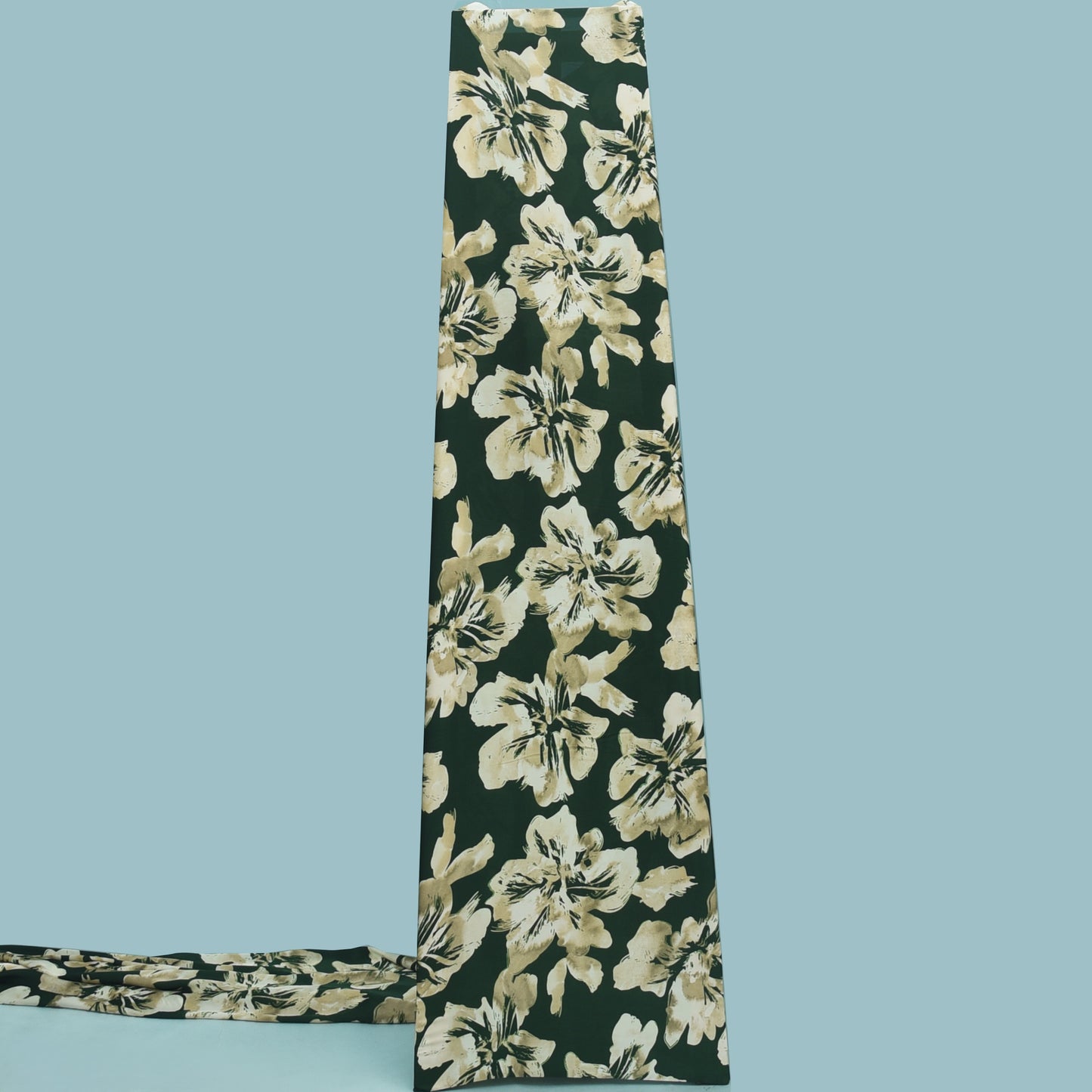 Green Color Armani Satin Print Fabric