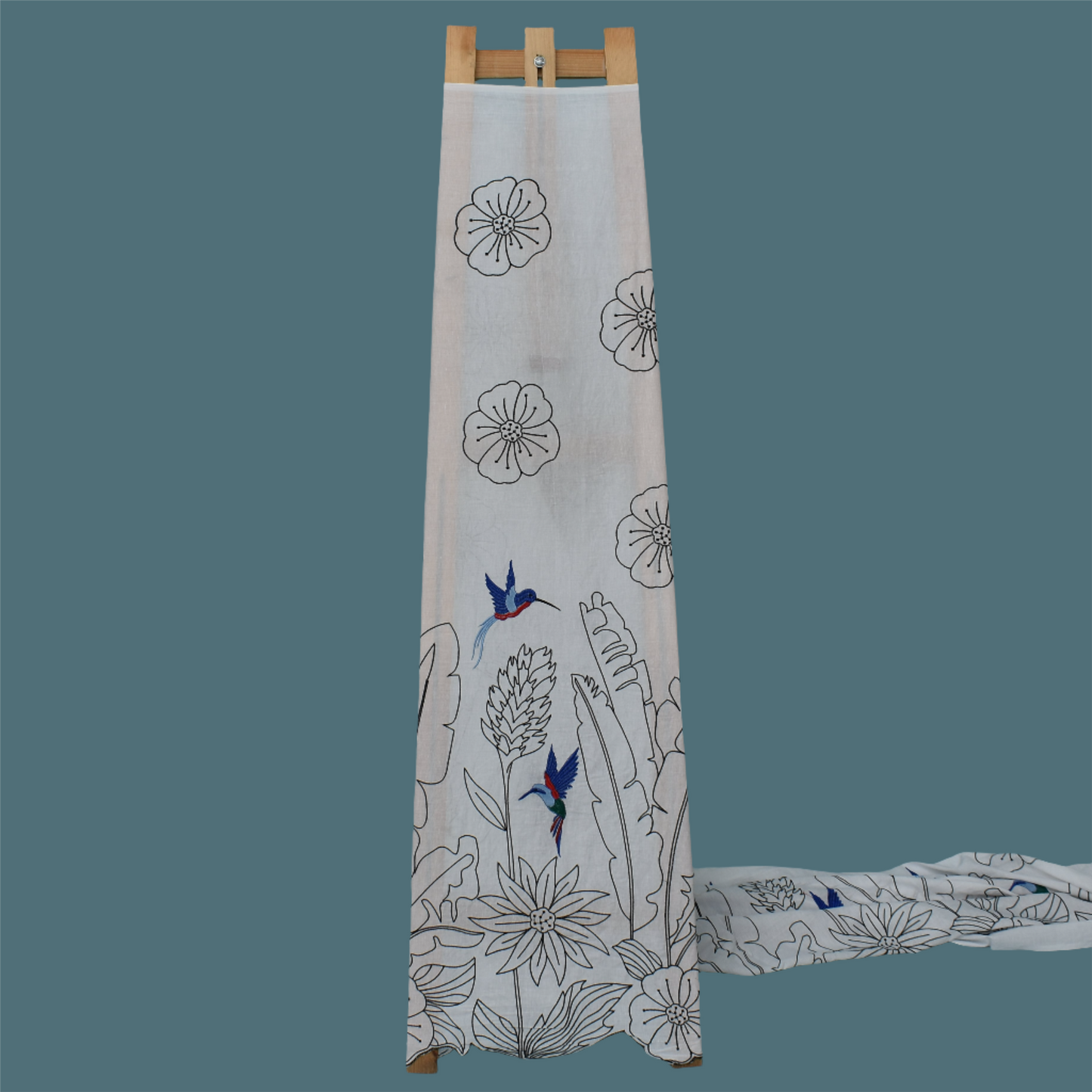 White Color Cotton Embroidery Fabric