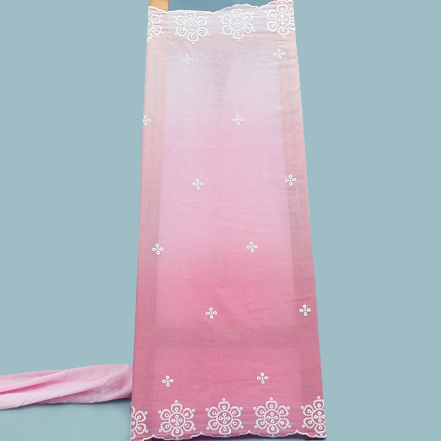 Shaded Cutwork Floral Cotton Embroidery Fabric