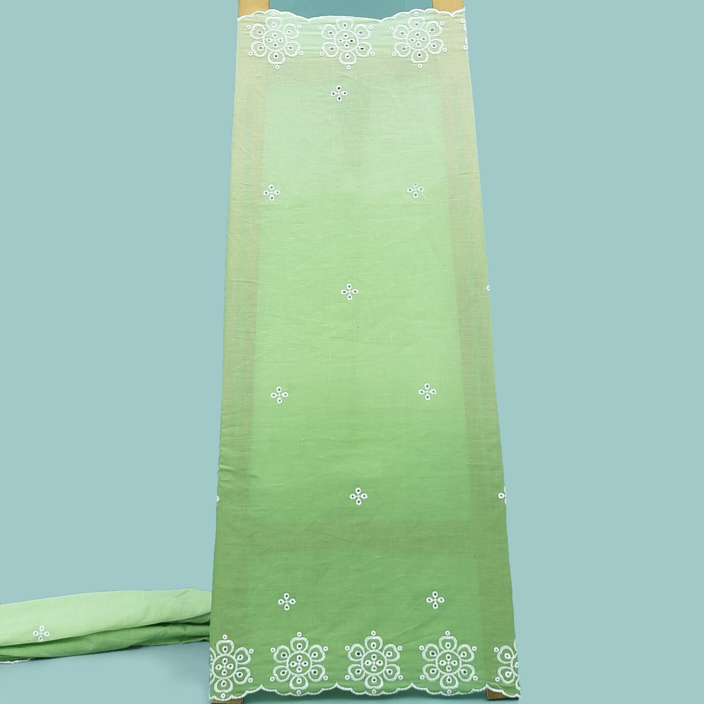 Shaded Cutwork Floral Cotton Embroidery Fabric