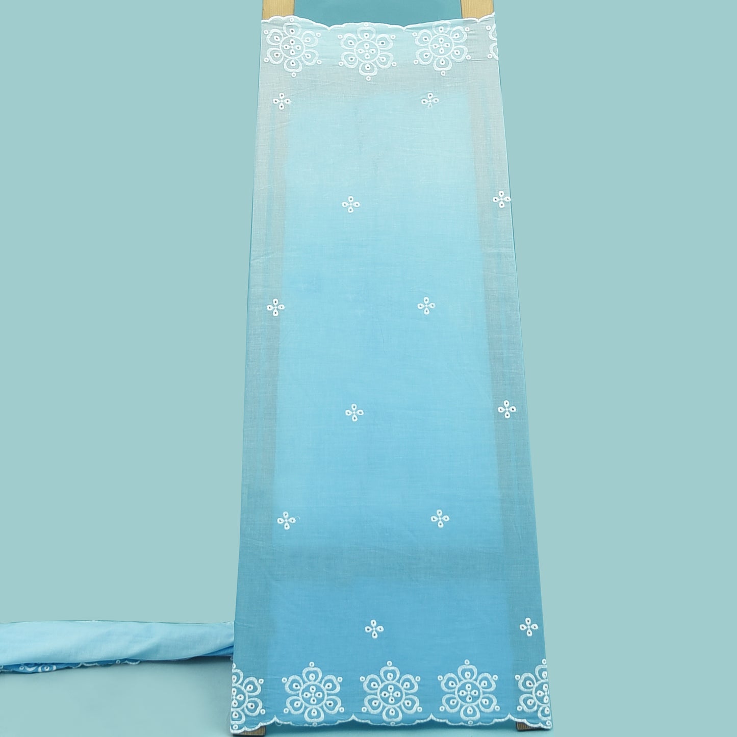 Shaded Cutwork Floral Cotton Embroidery Fabric