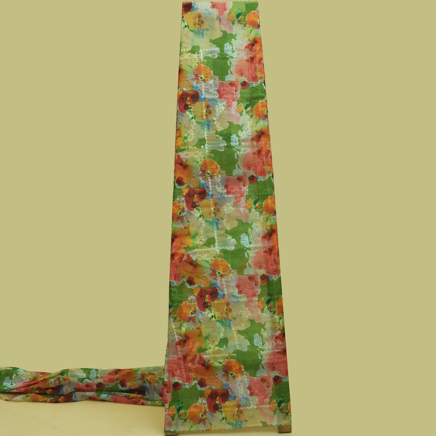 Multicolor Organza Print Embroidery Fabric