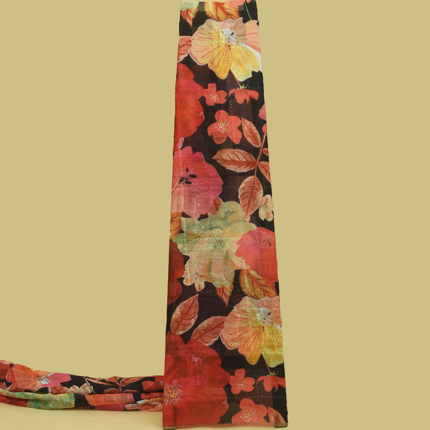 Multicolor Organza Print Embroidery Fabric