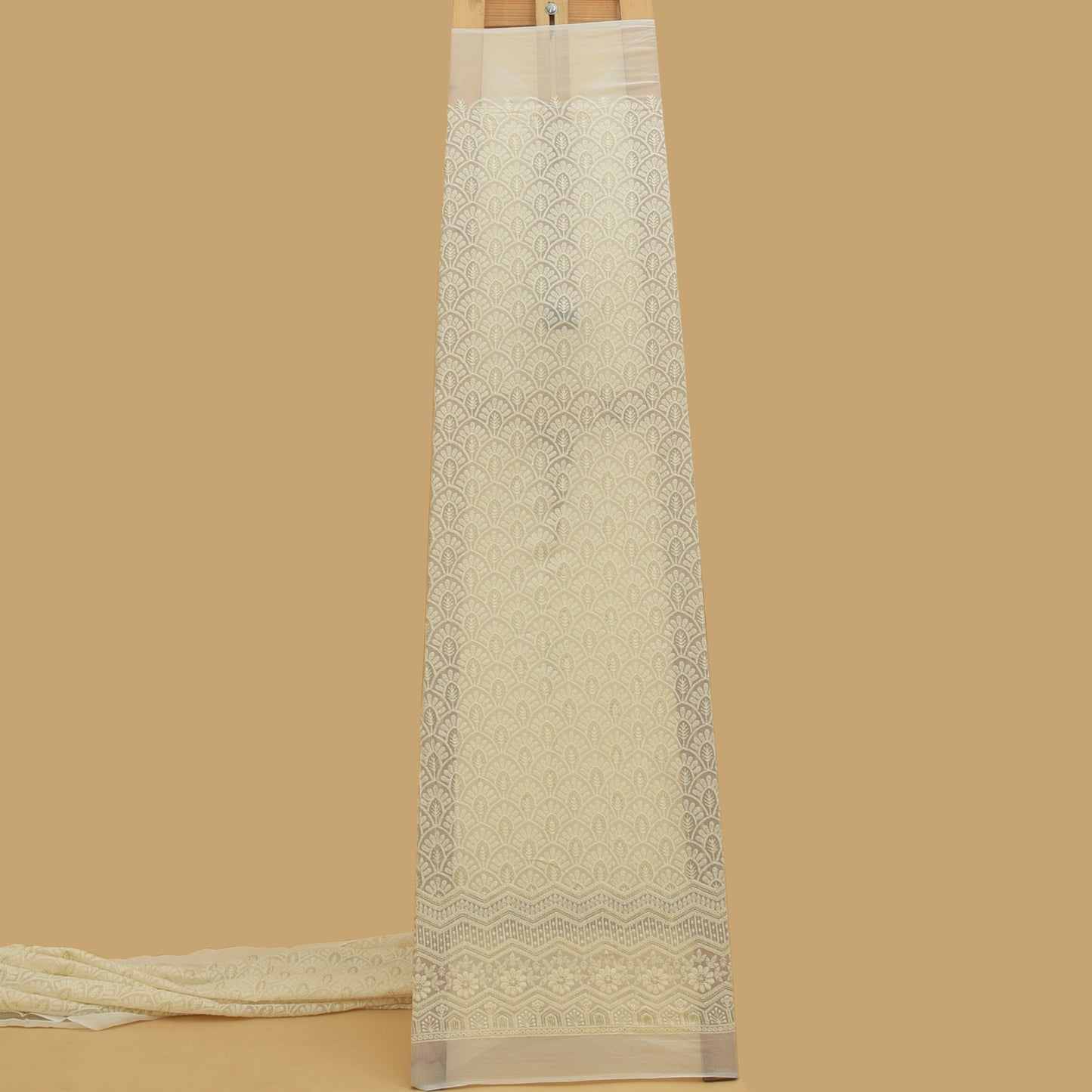 White Color Georgette Embroidery Fabric