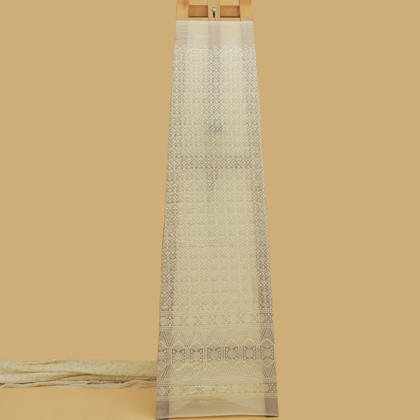 White Color Georgette Embroidery Fabric