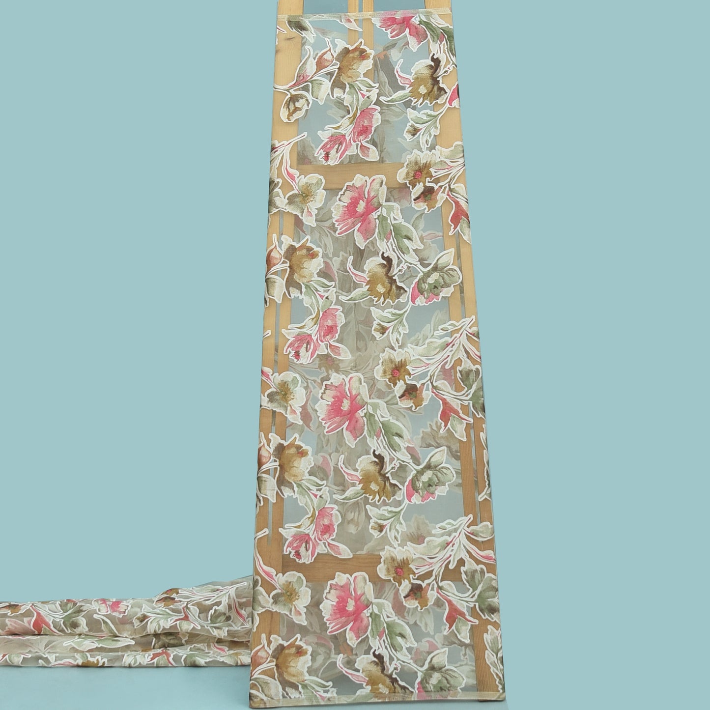 Floral Tissue Foil Organza Print Fabric