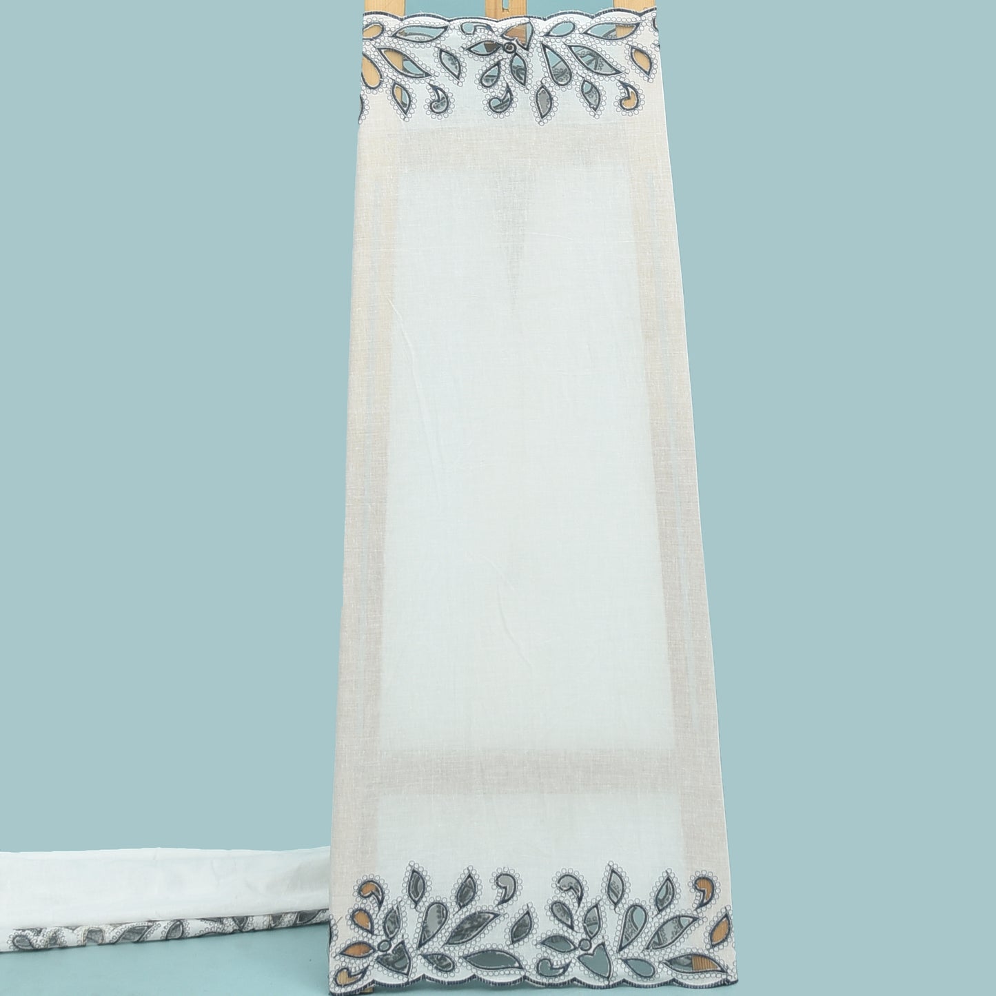 Cotton Chikan Embroidery Fabric