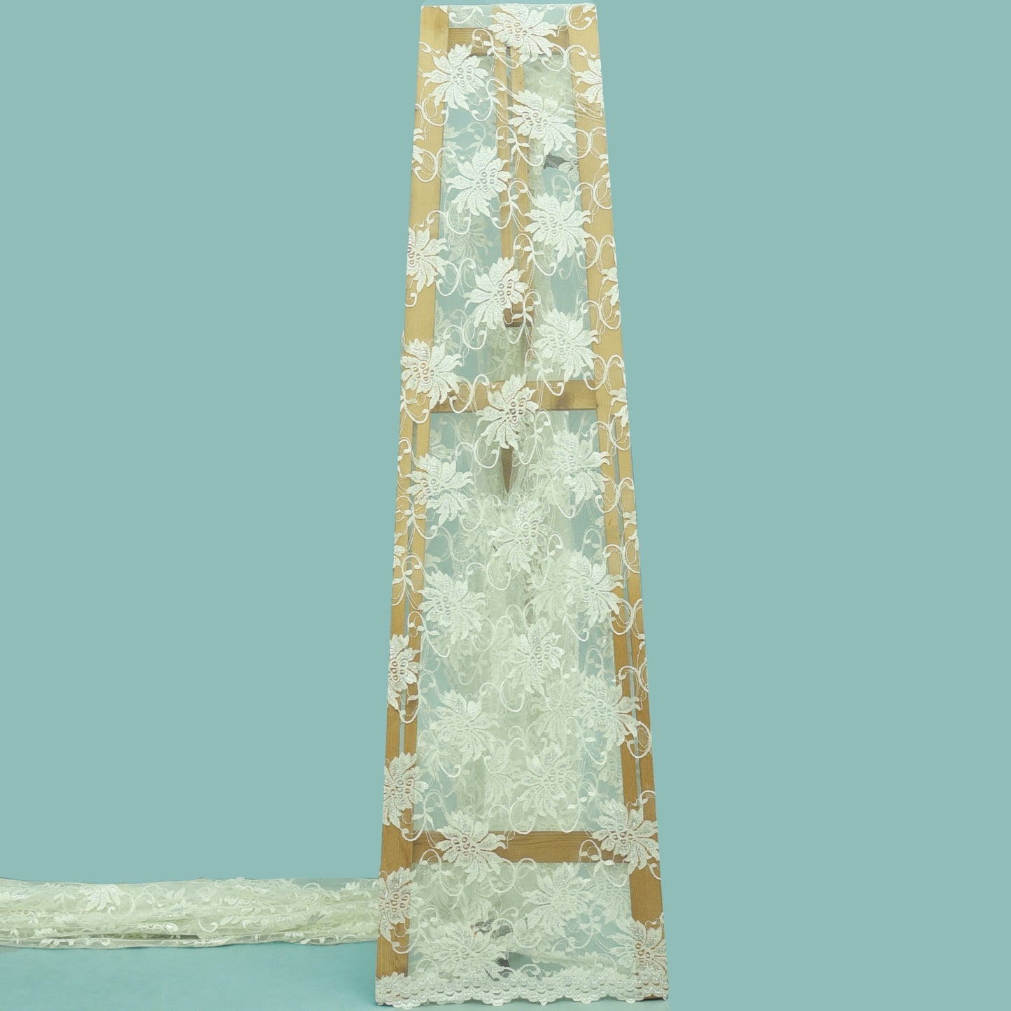 White Color Chantilly Net Fabric