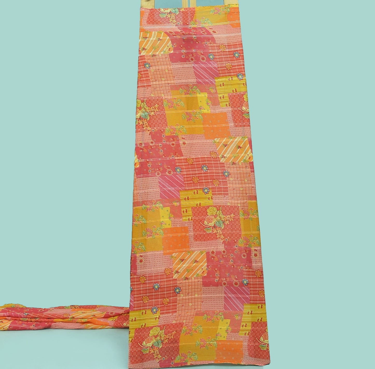 Multicolor Lurex Chinon Print Fabric