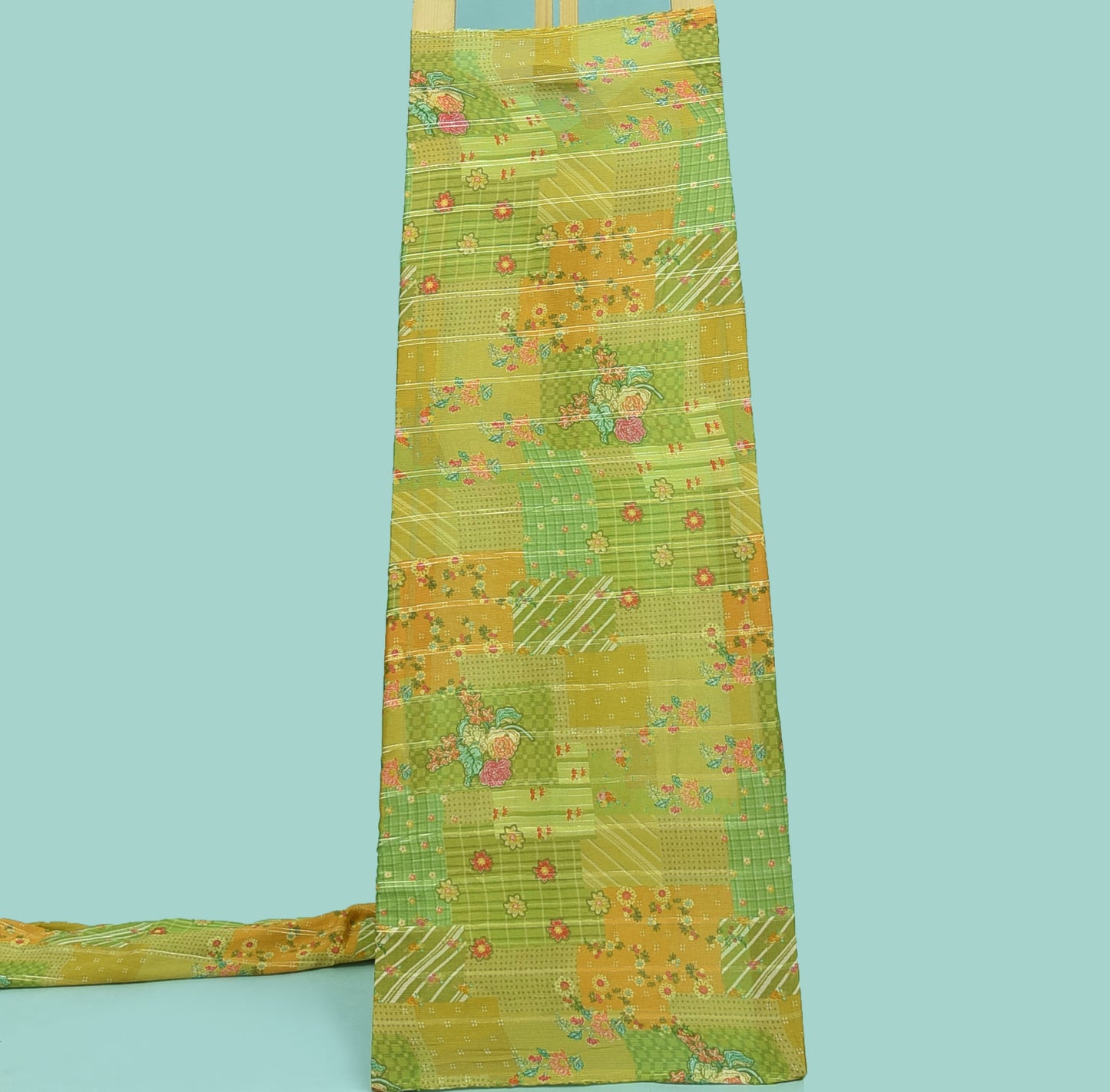 Multicolor Lurex Chinon Print Fabric