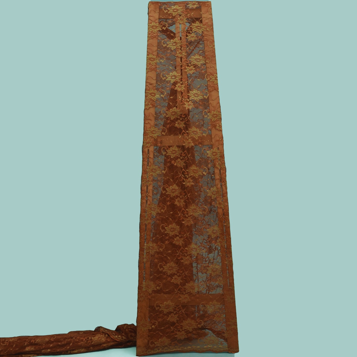 Dark Brown Color Chantilly Lace Fabric