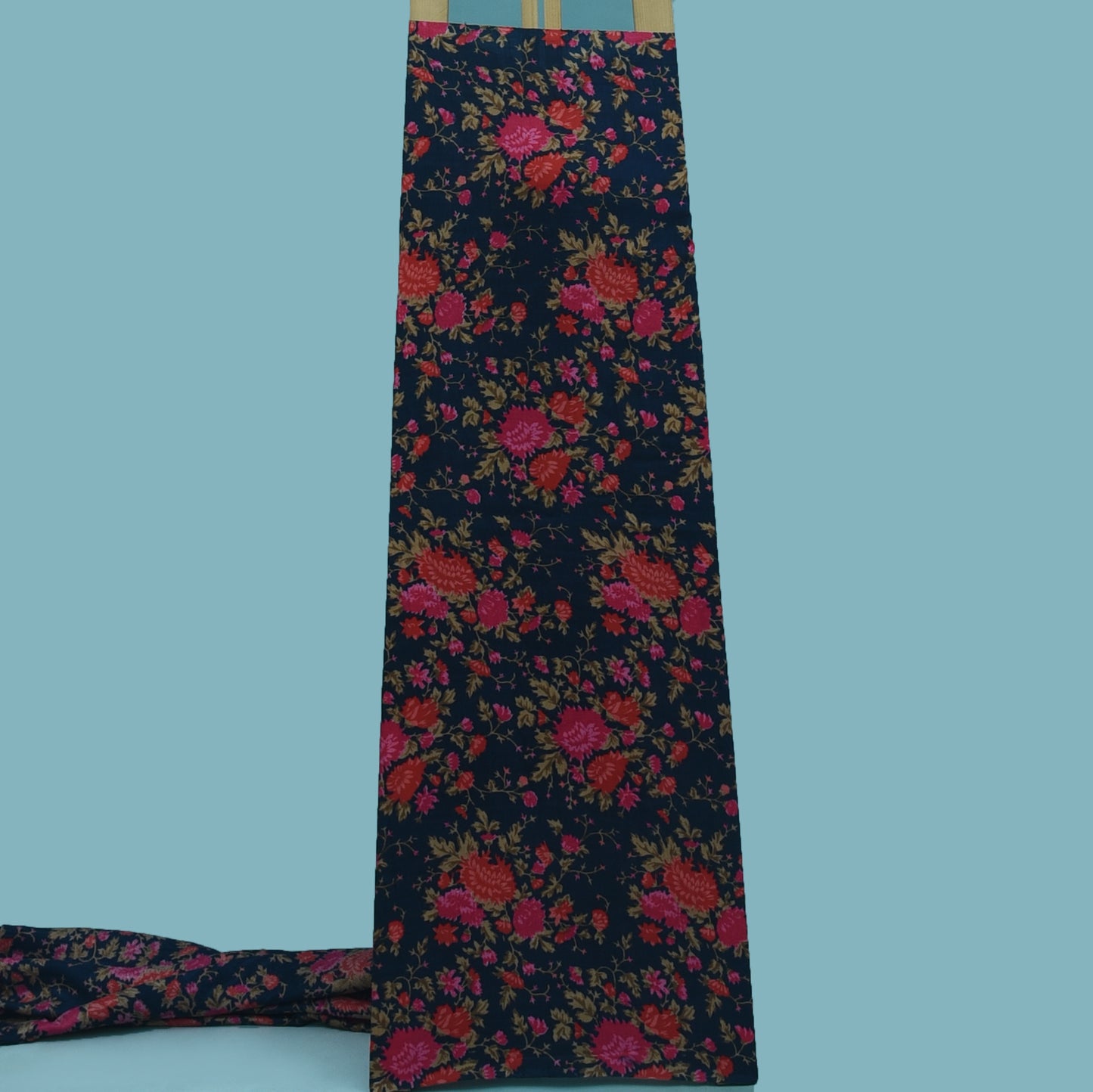 Multicolor Slub Chanderi Print Fabric