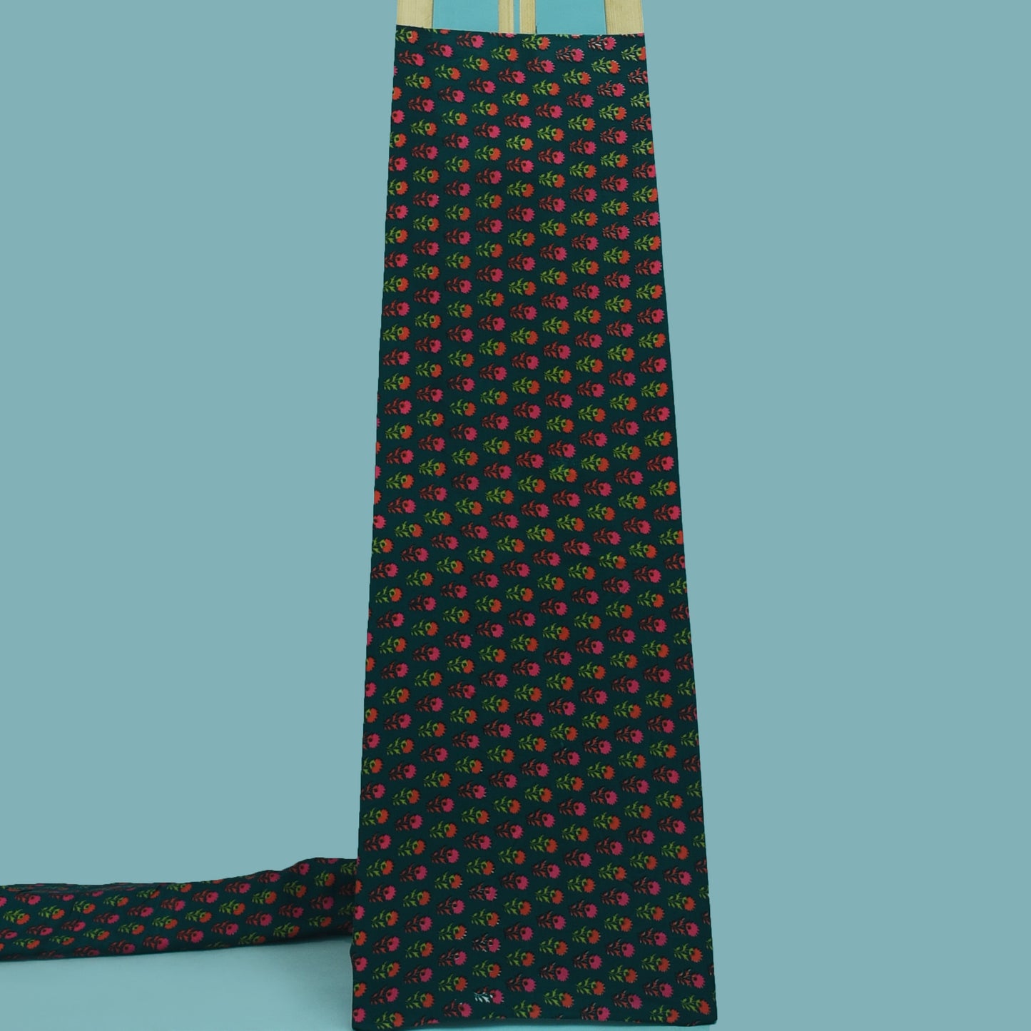 Multicolor Slub Chanderi Print Fabric