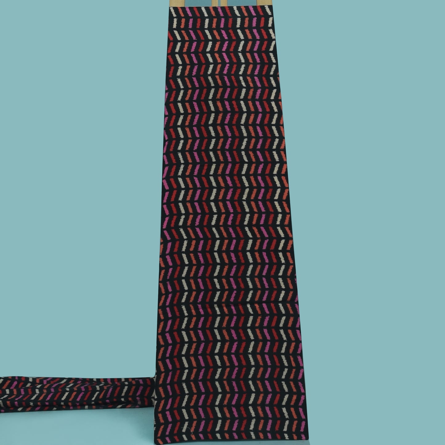 Multicolor Slub Chanderi Print Fabric