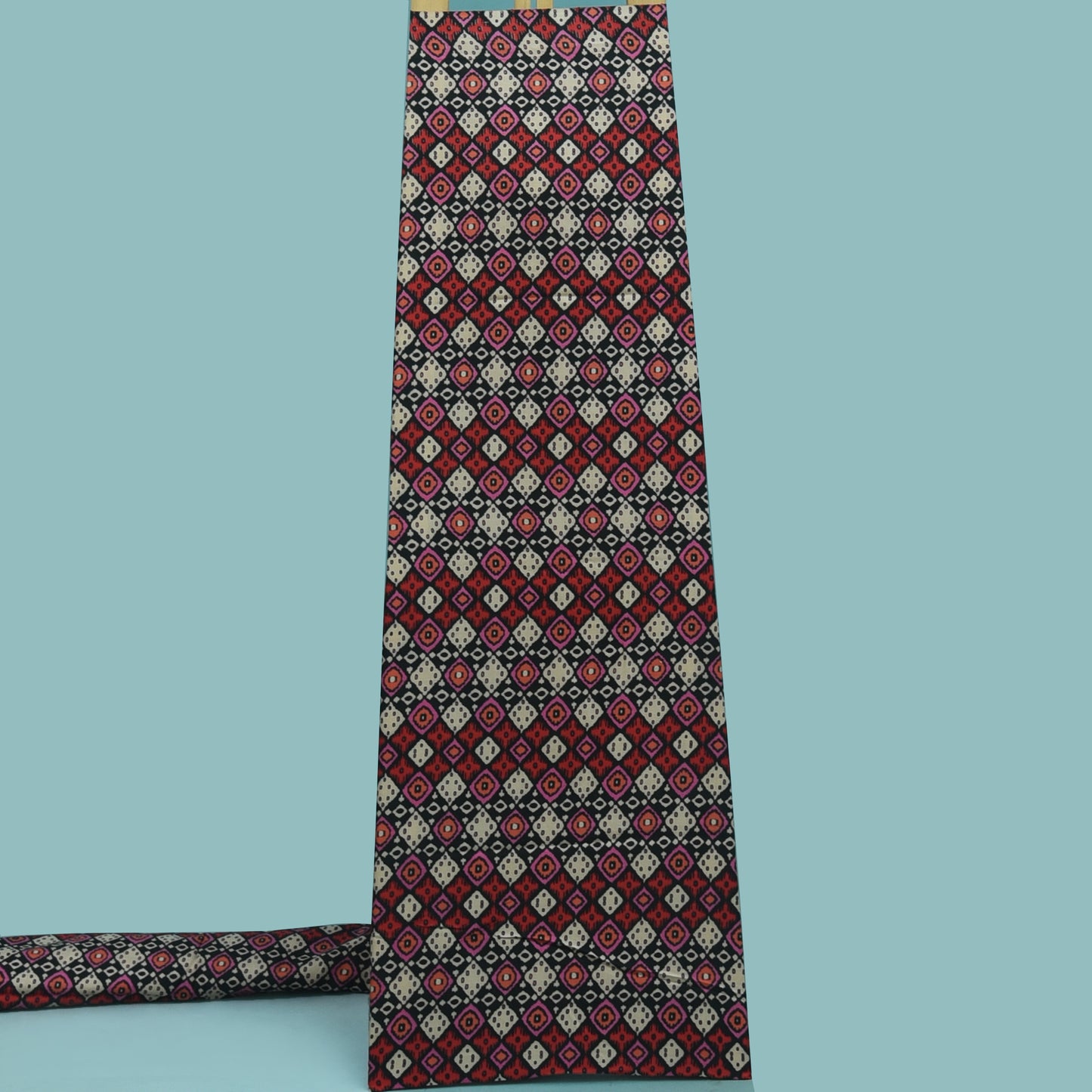 Multicolor Slub Chanderi Print Fabric