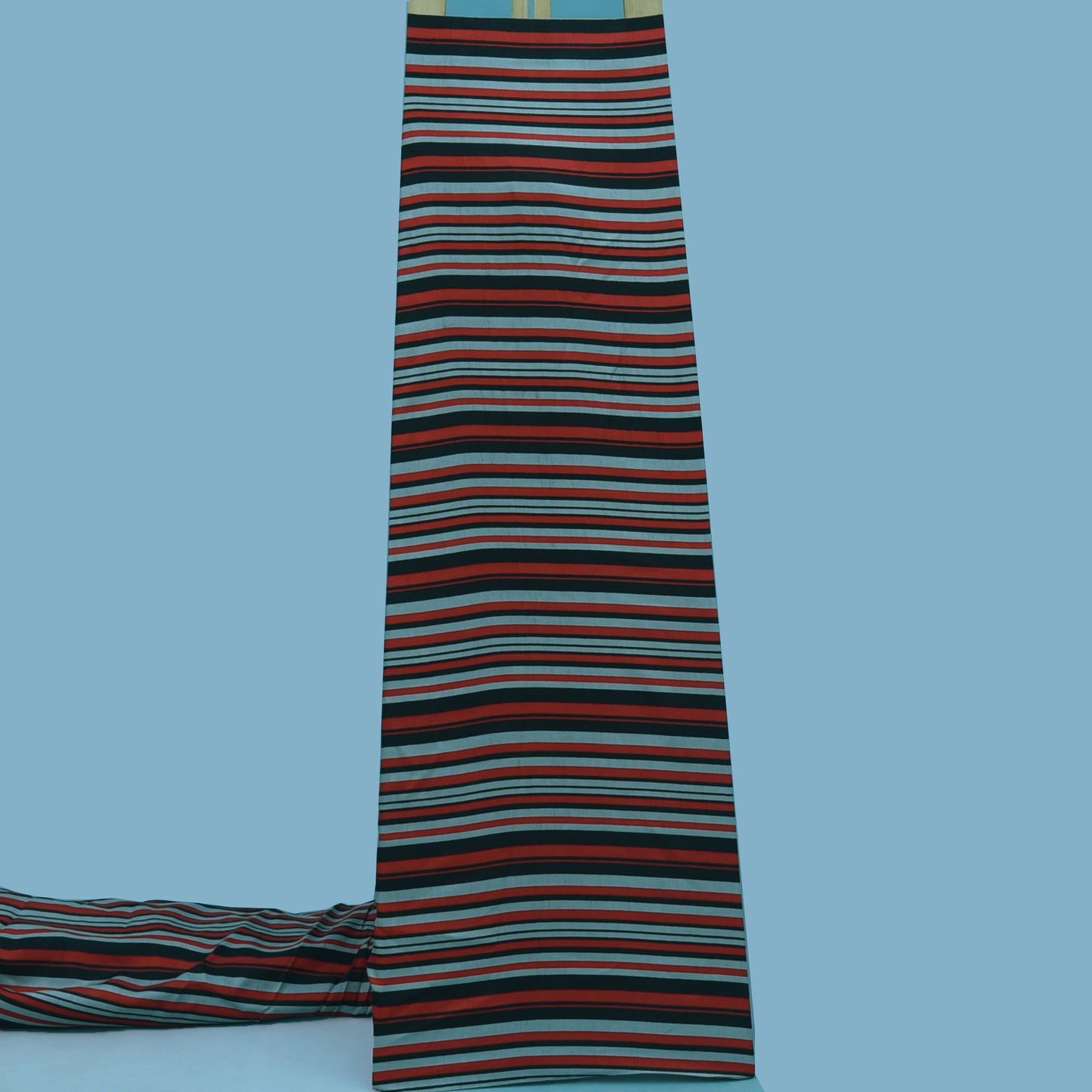 Multicolor Slub Chanderi Print Fabric